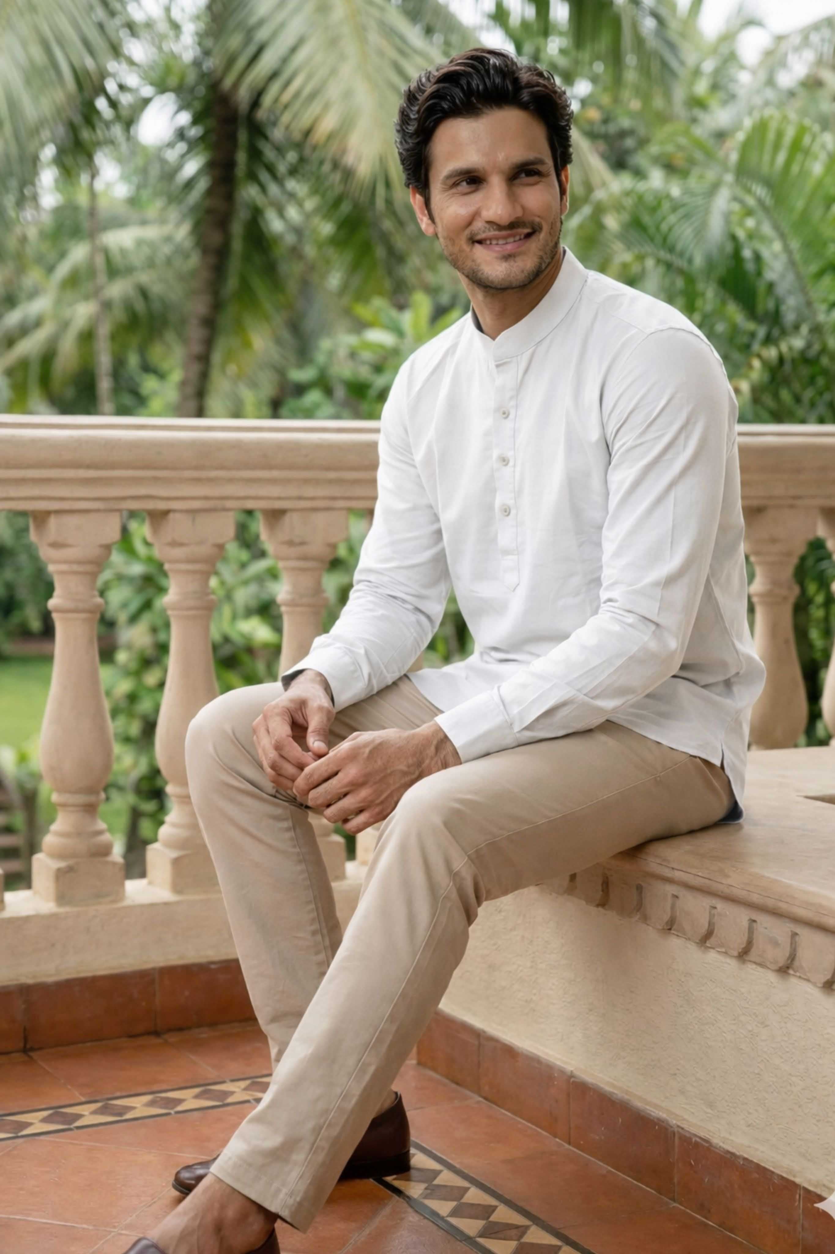 The White Oxford Short Kurta