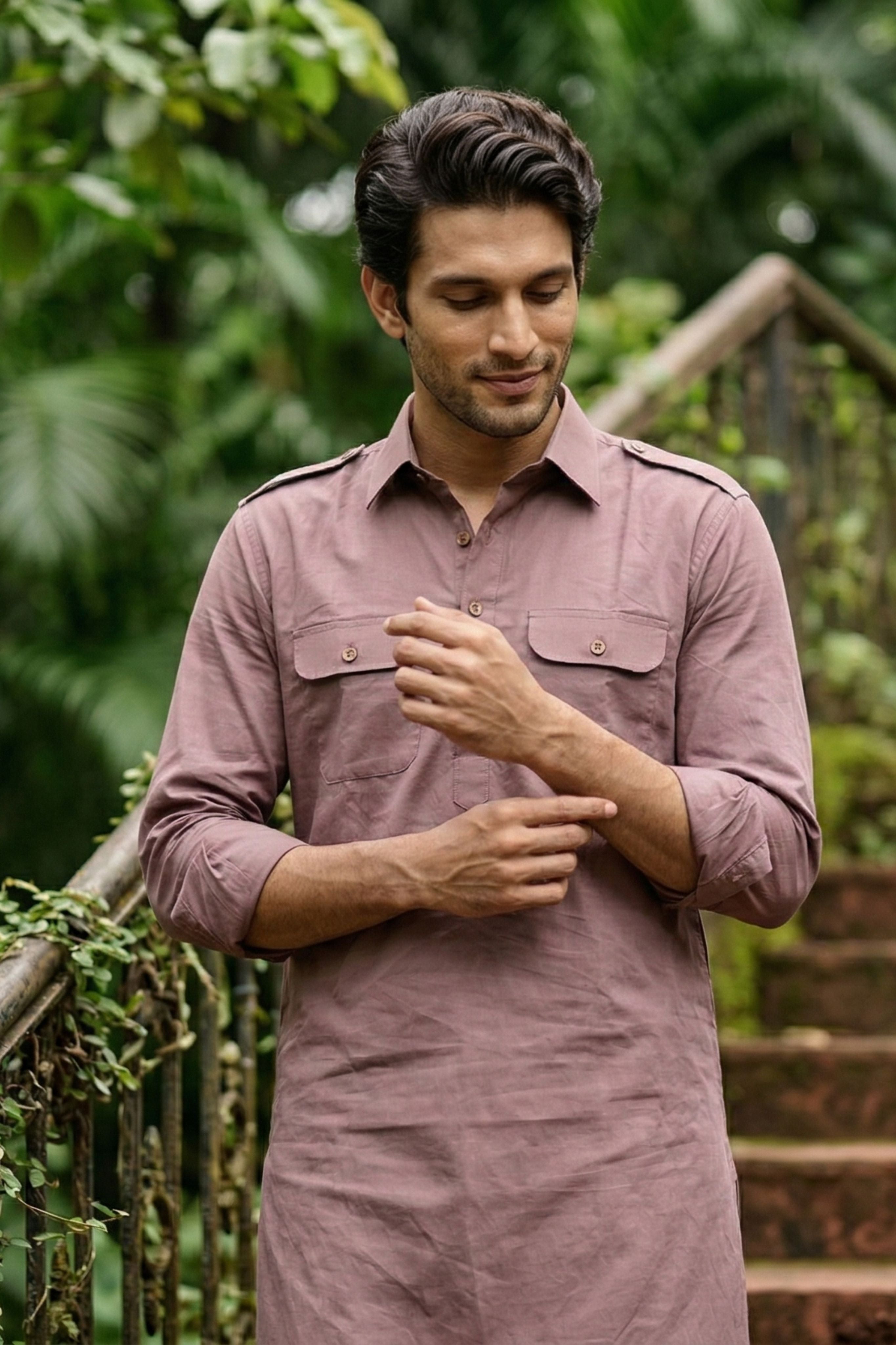 The Light Purple Pathani Kurta for Men