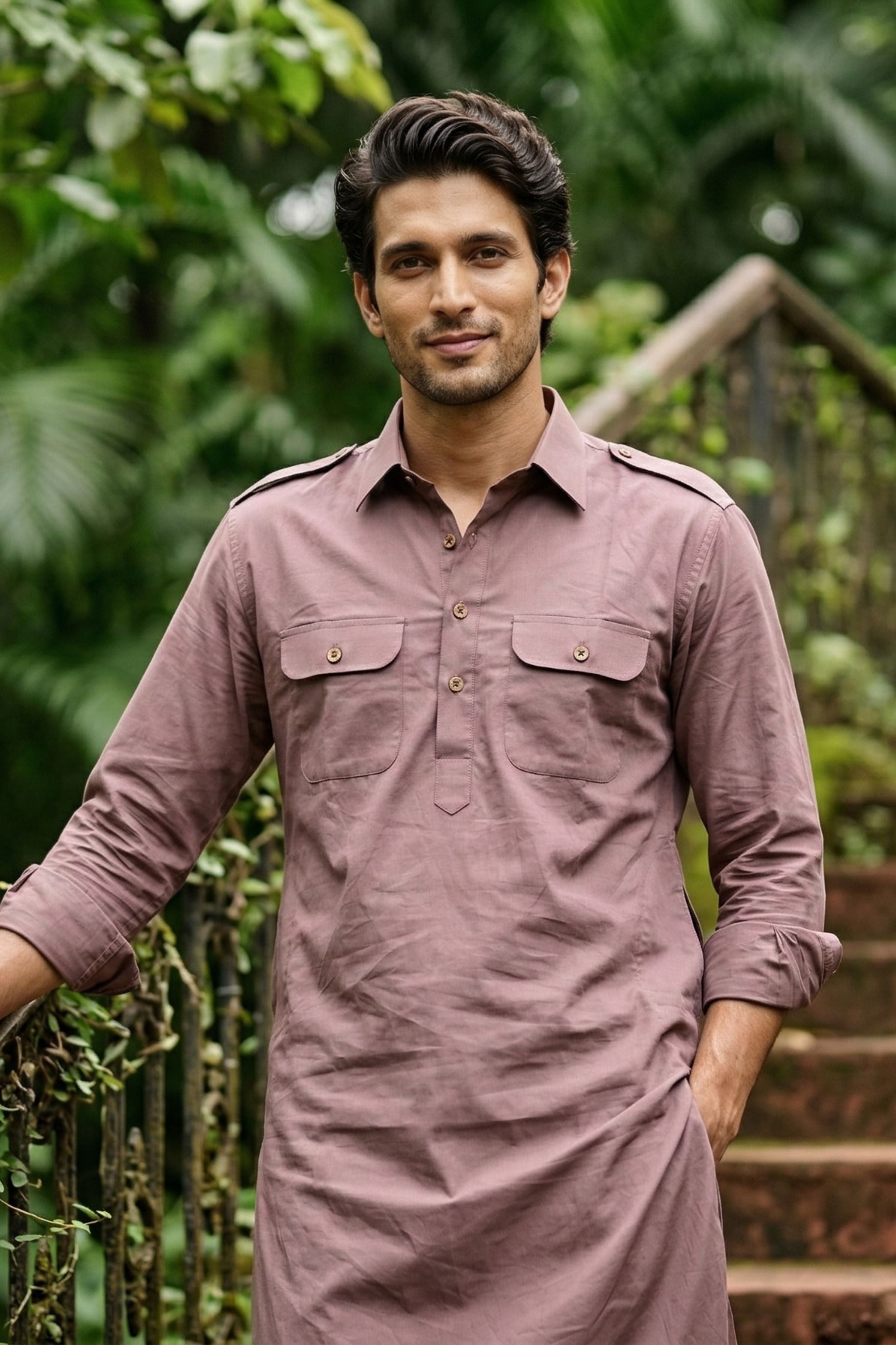 The Light Purple Pathani Kurta for Men