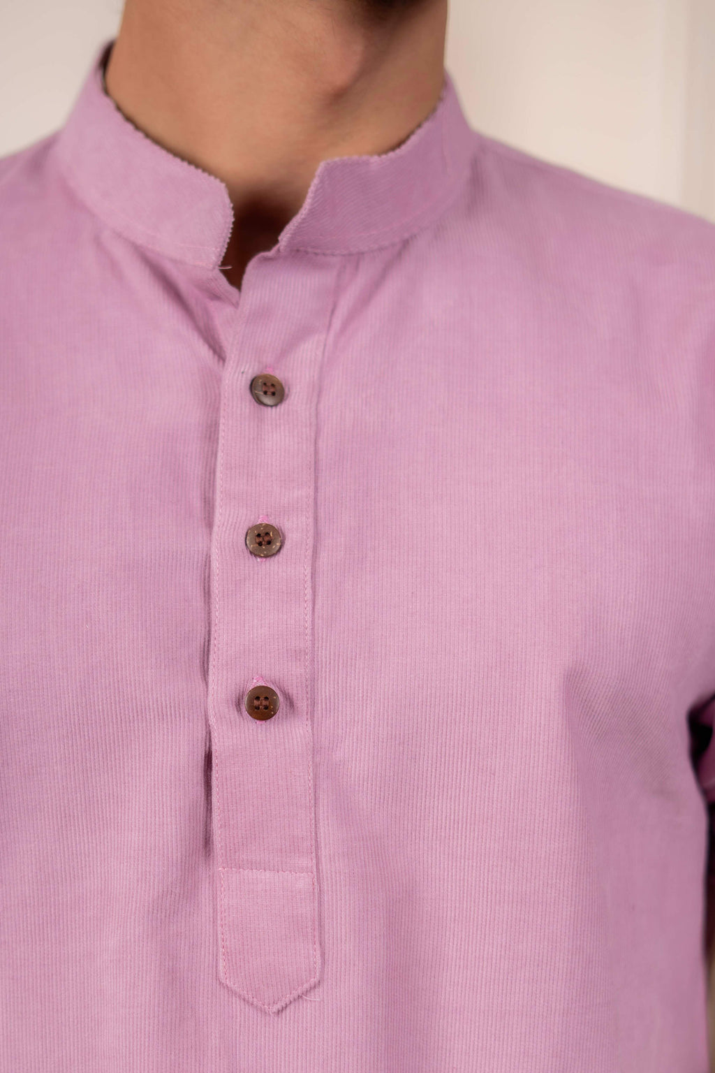 The Oyster Pink Corduroy Short Kurta