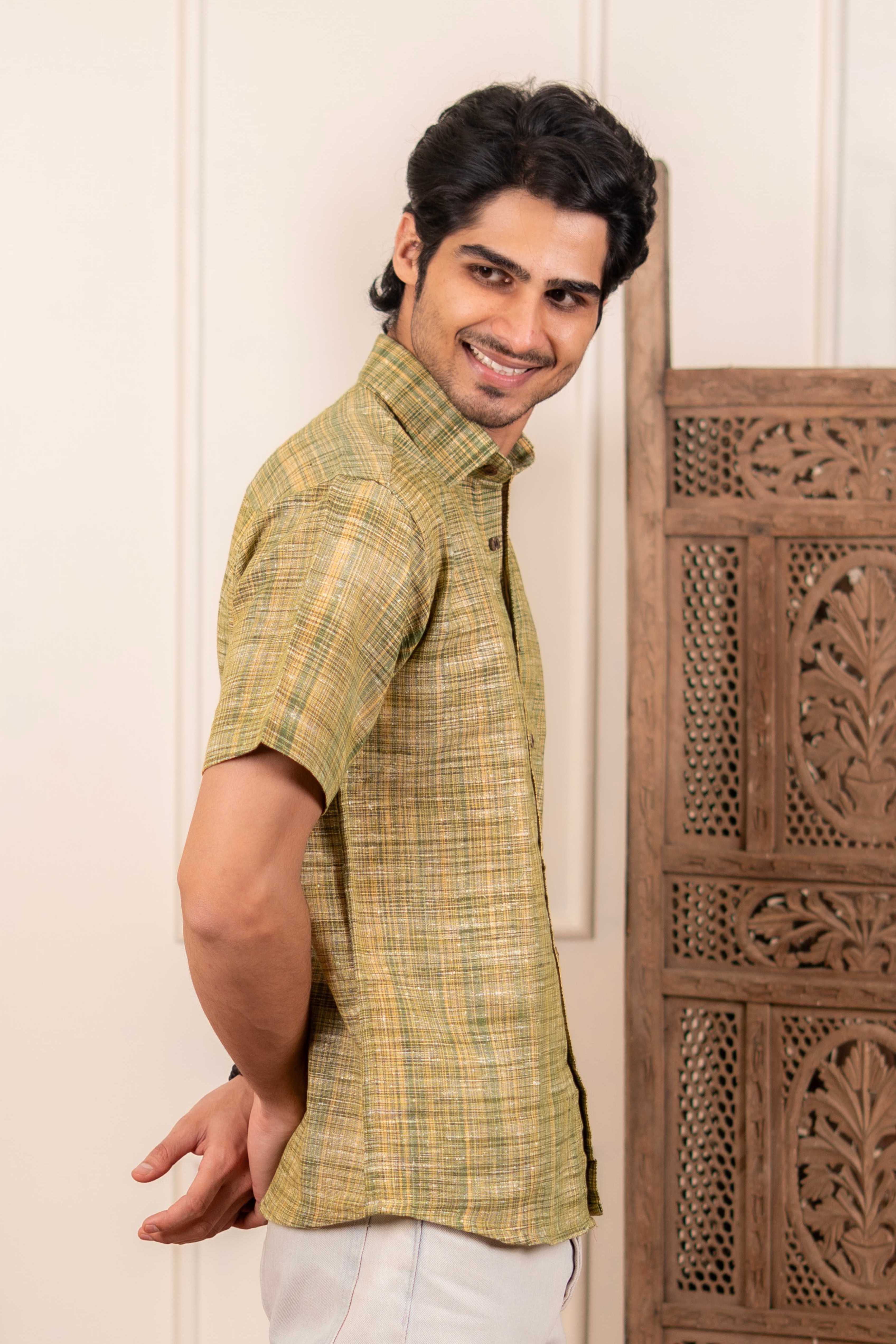 The Rustic Muddy Green Handwoven Shirt