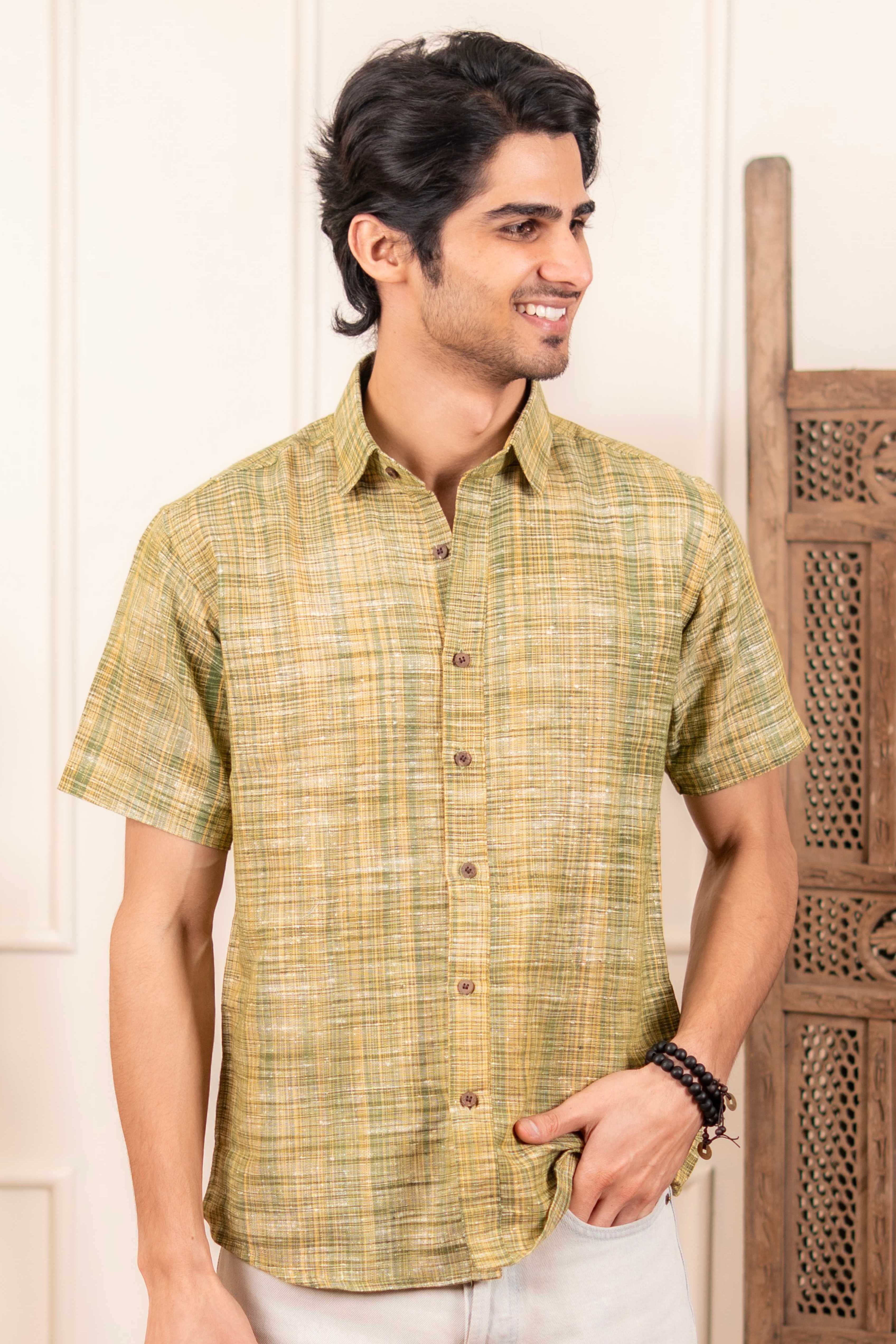 The Rustic Muddy Green Handwoven Shirt