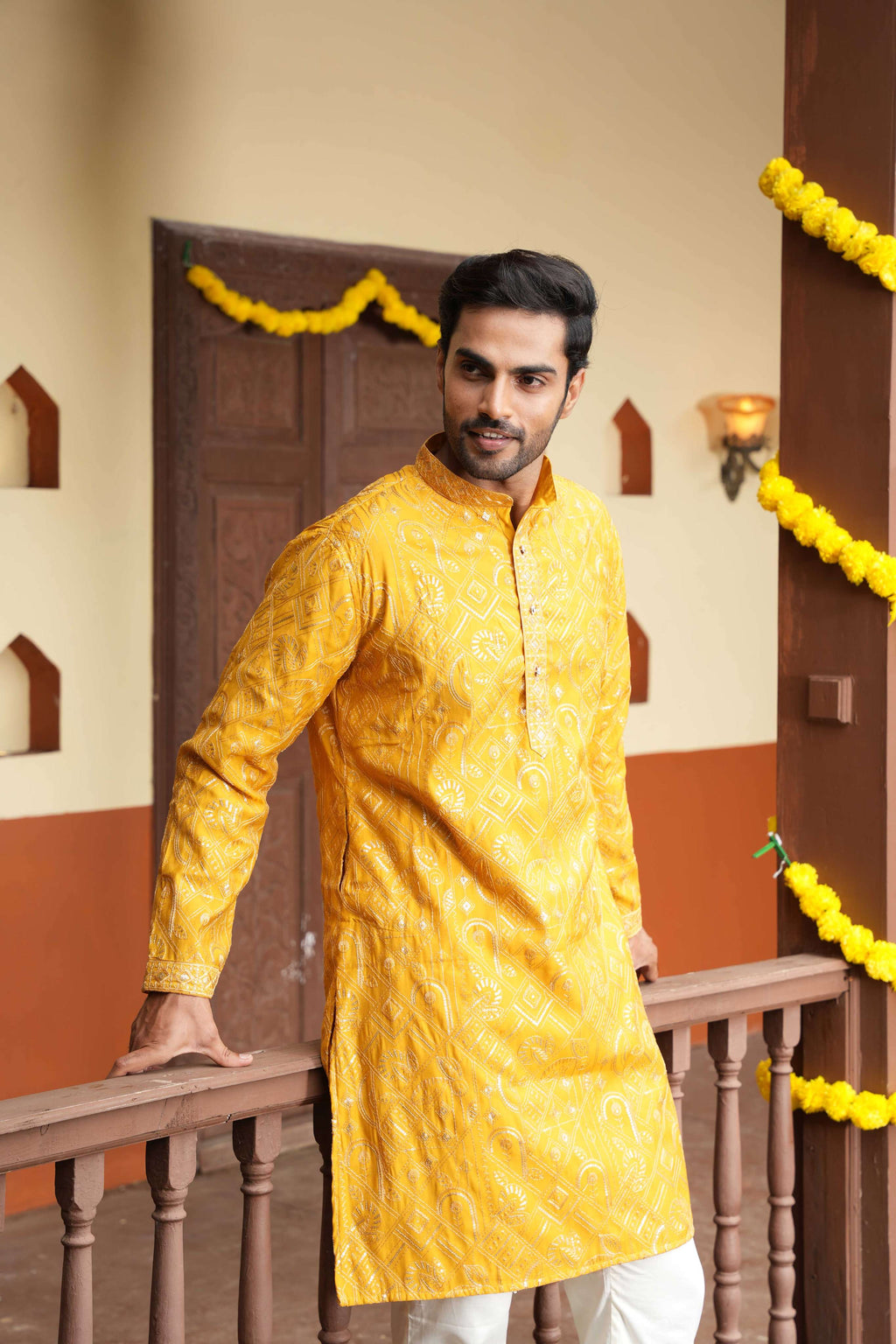 The Sparkling Yellow Sequin Kurta