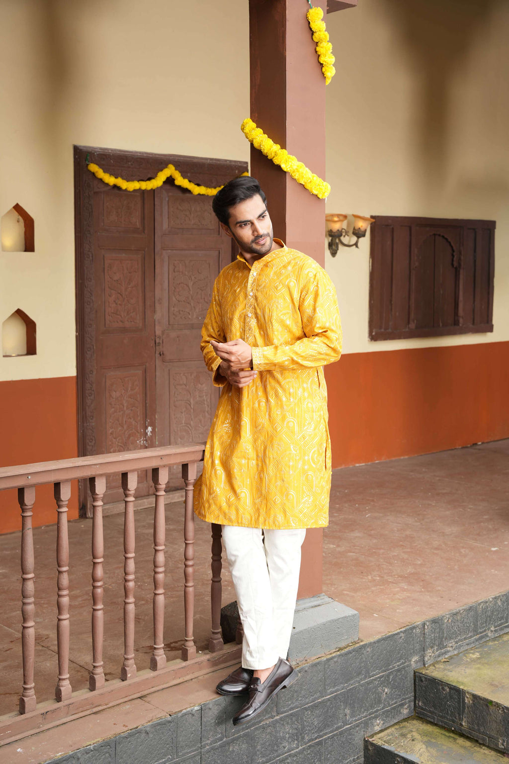 The Sparkling Yellow Sequin Kurta