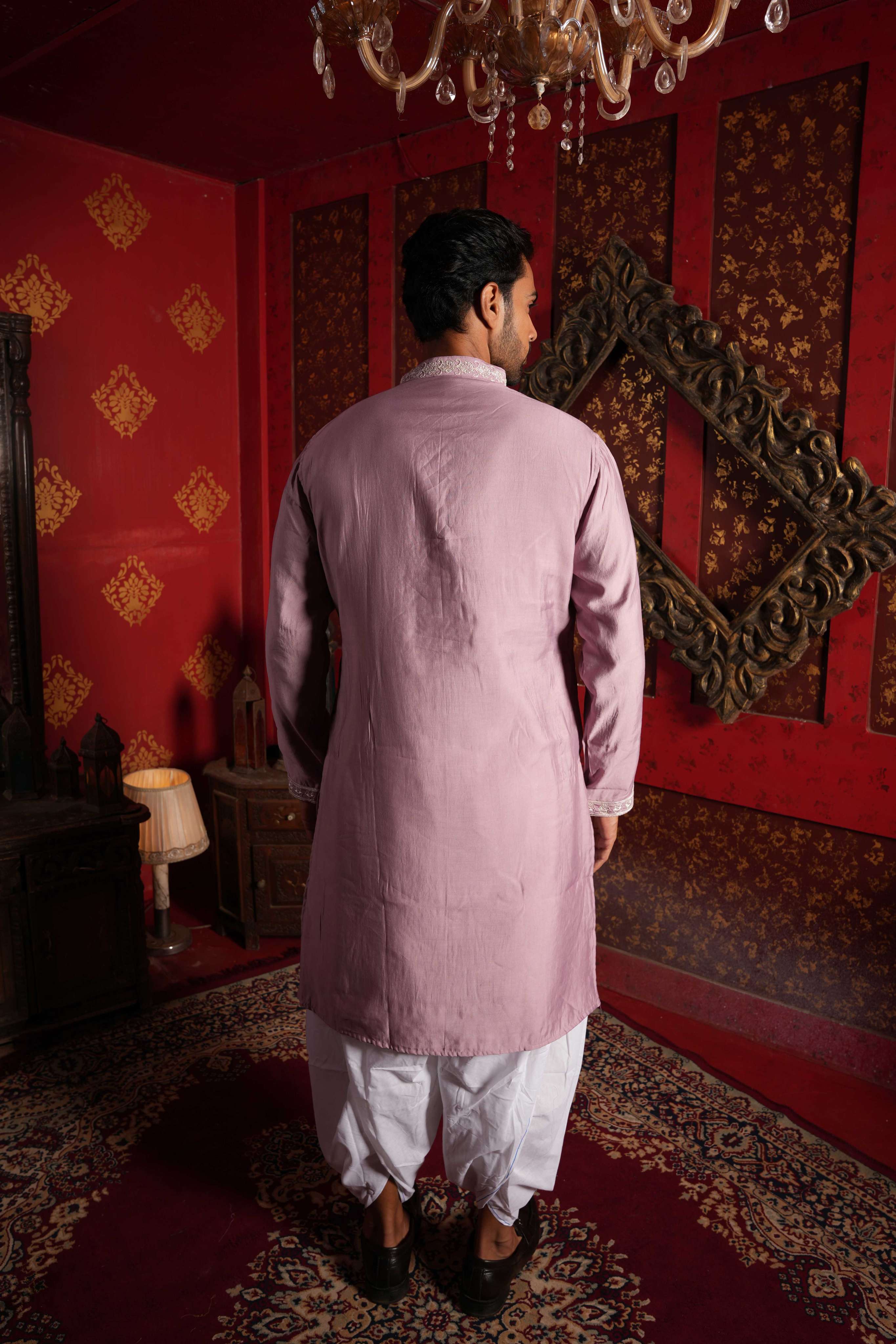 The Lavender Floral Embroidery Kurta