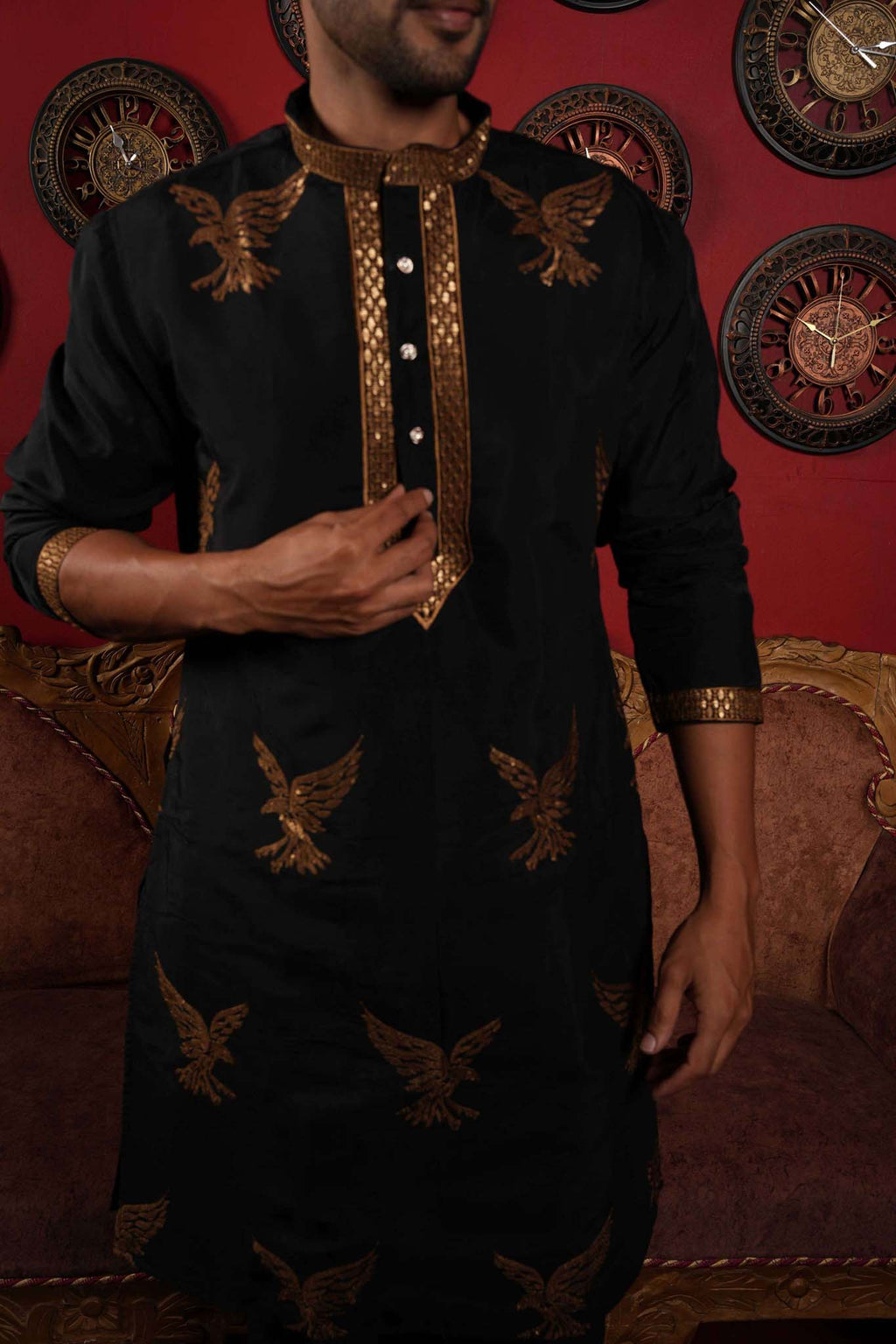 The Golden Hawk Embroidery Kurta