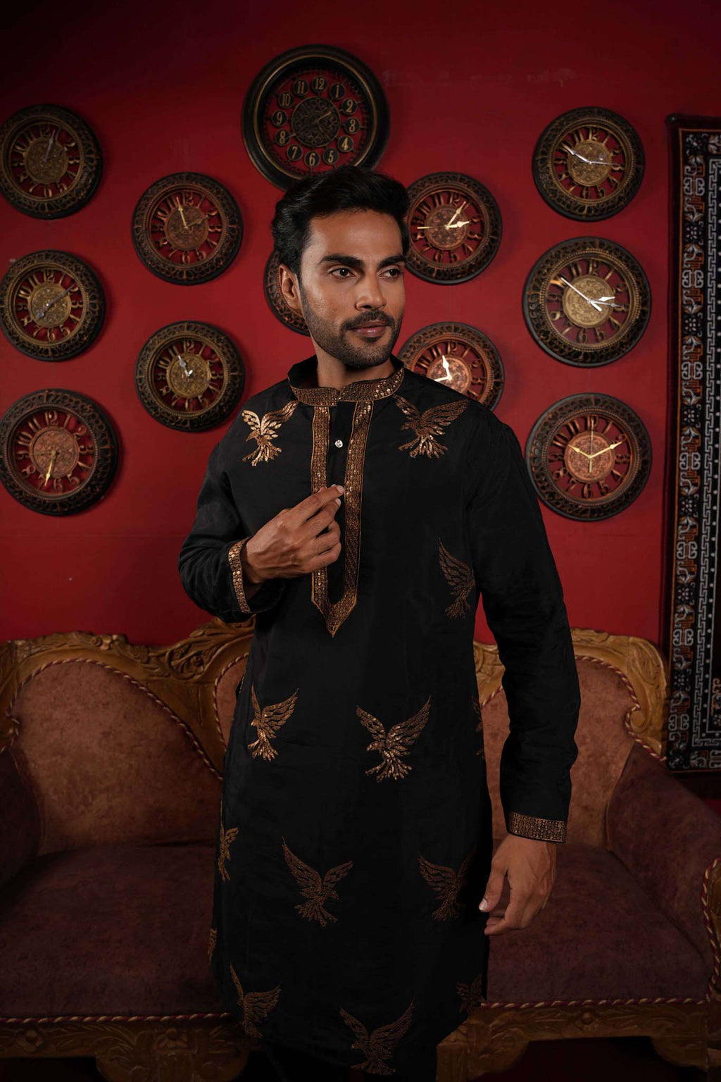 The Golden Hawk Embroidery Kurta