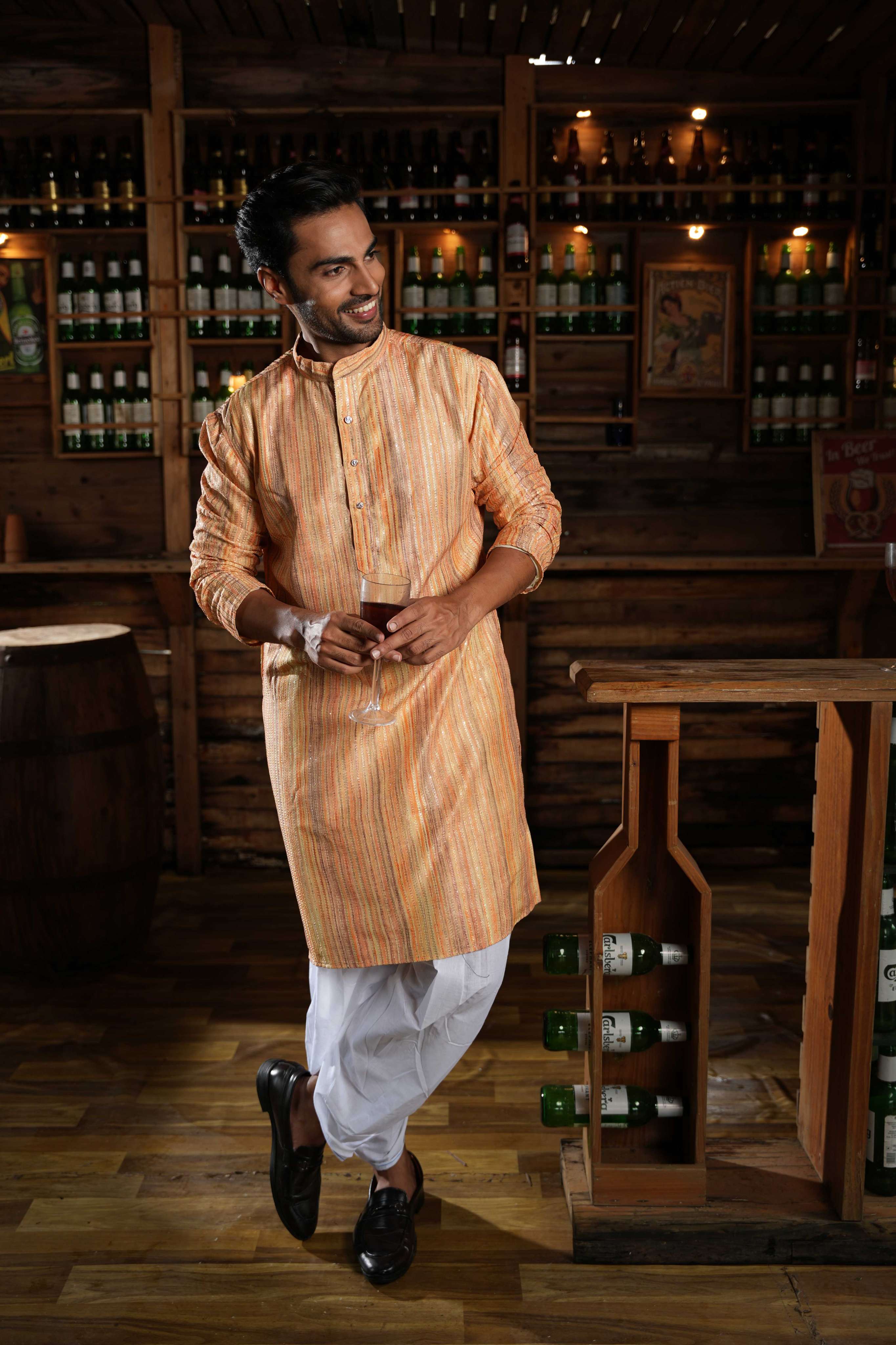 The Multicolour Sequins Long Kurta