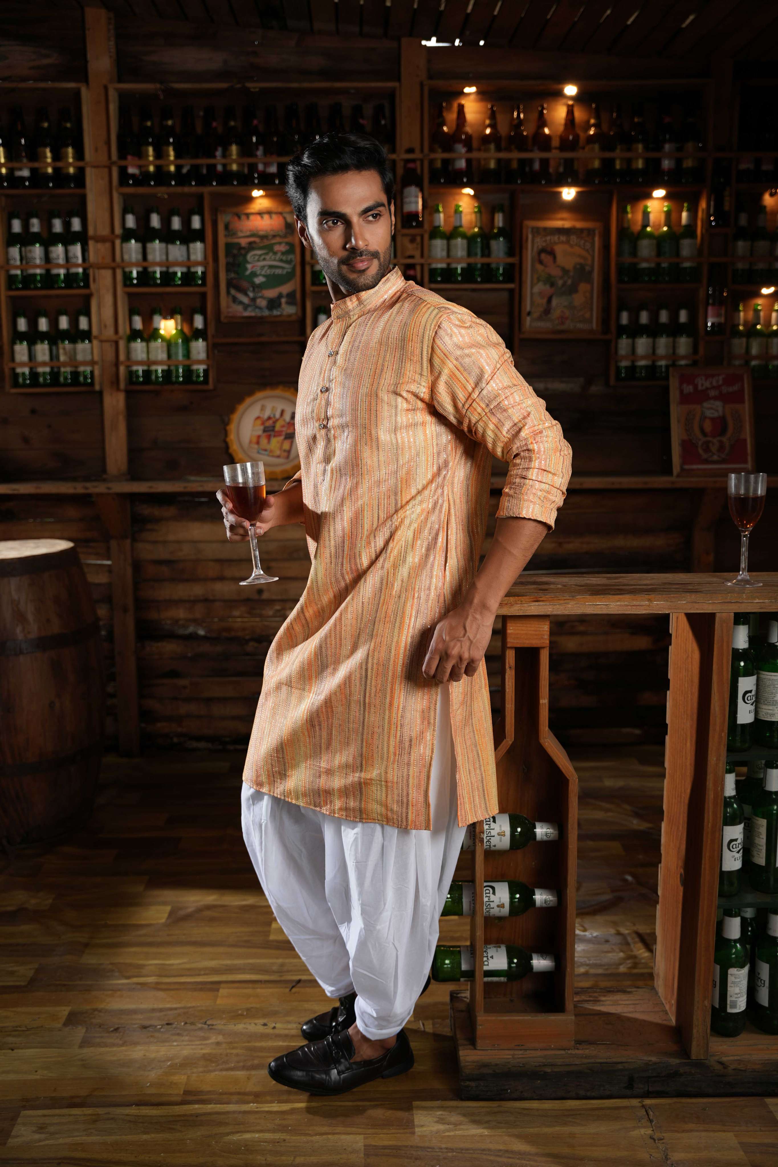 The Multicolour Sequins Long Kurta