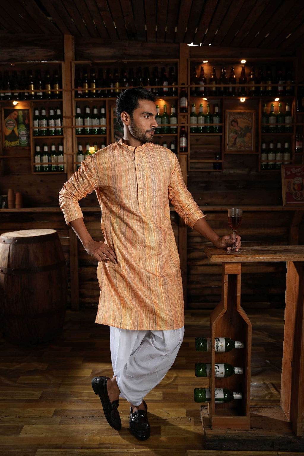 The Multicolour Sequins Long Kurta