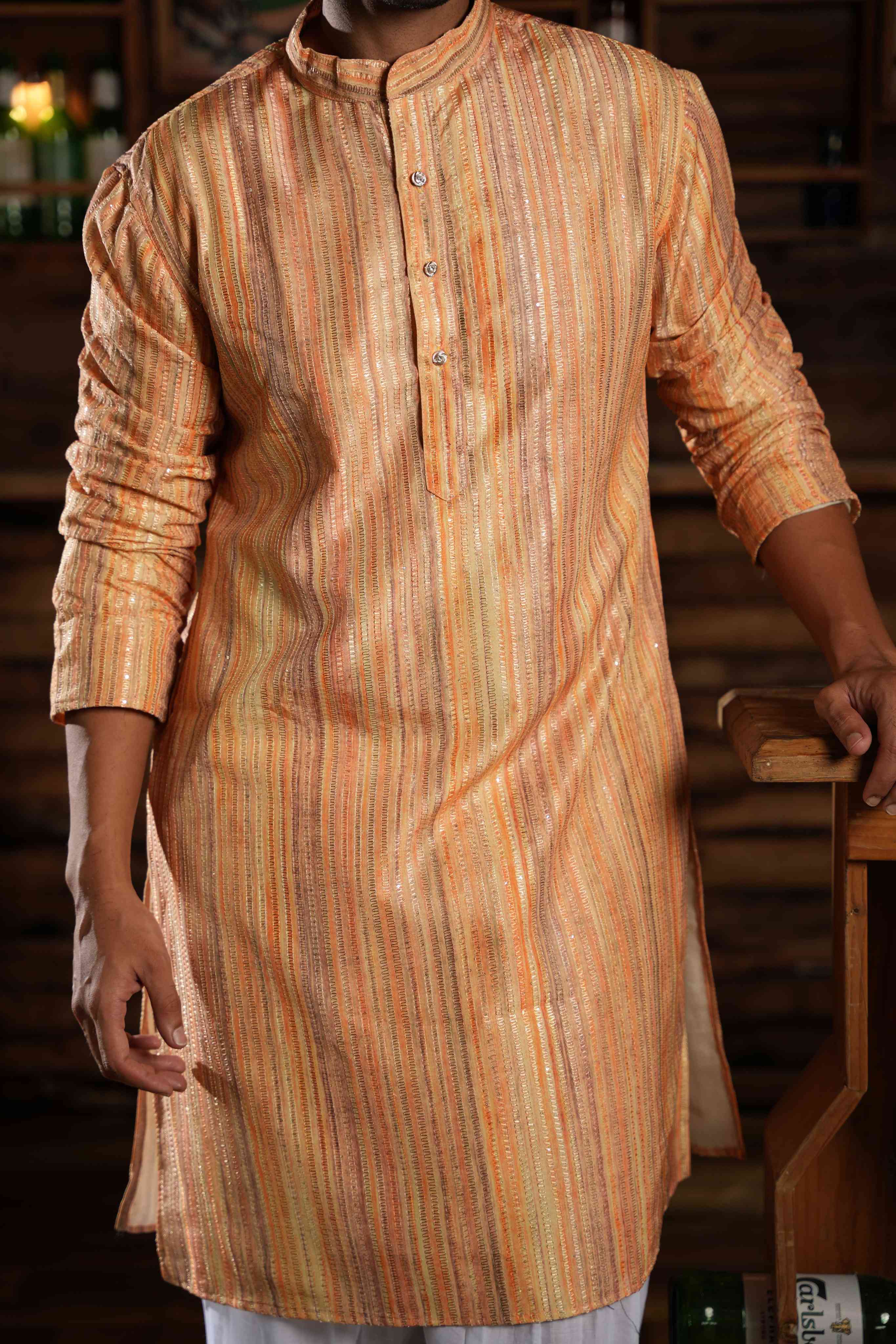 The Multicolour Sequins Long Kurta