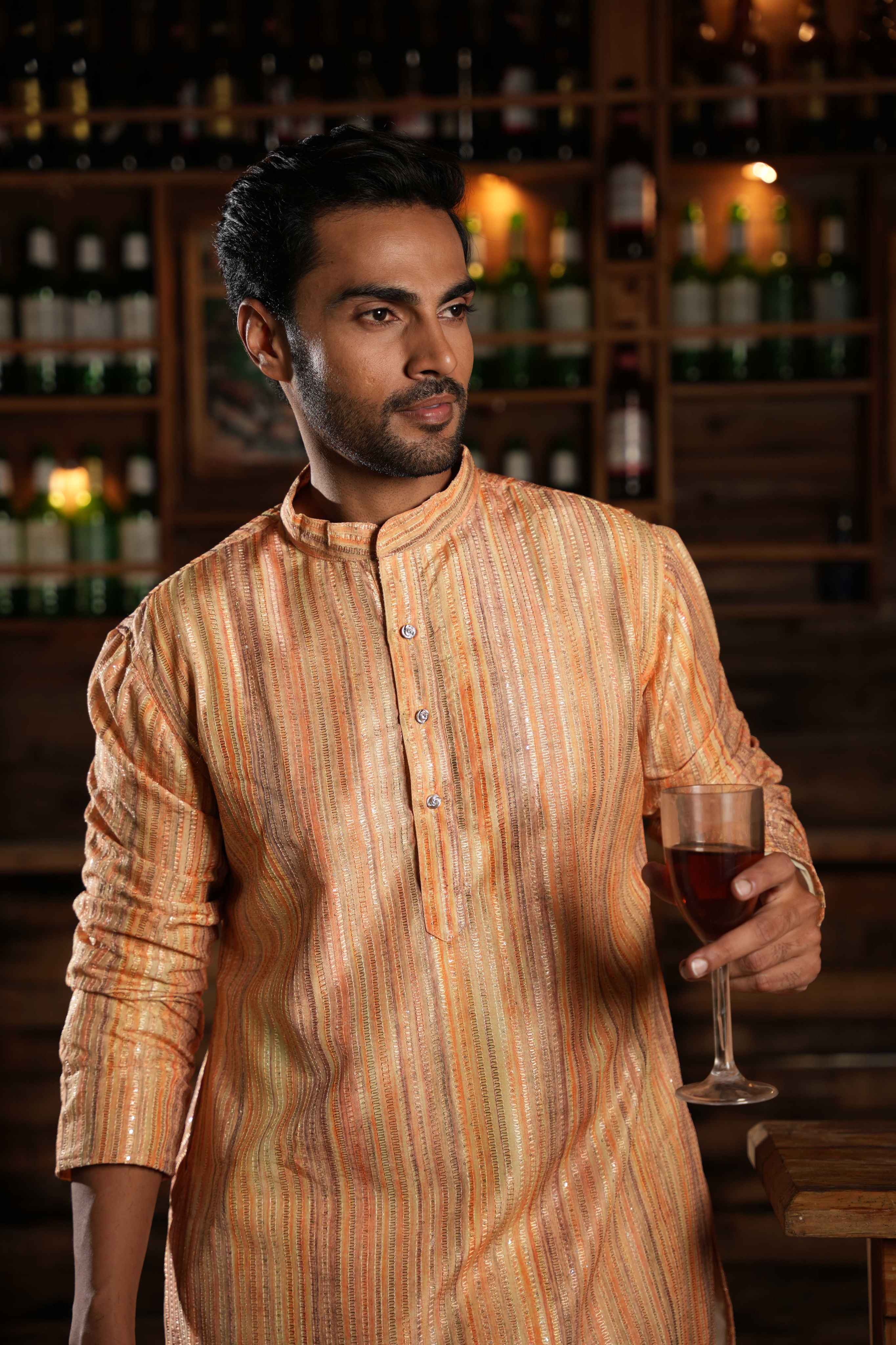 The Multicolour Sequins Long Kurta