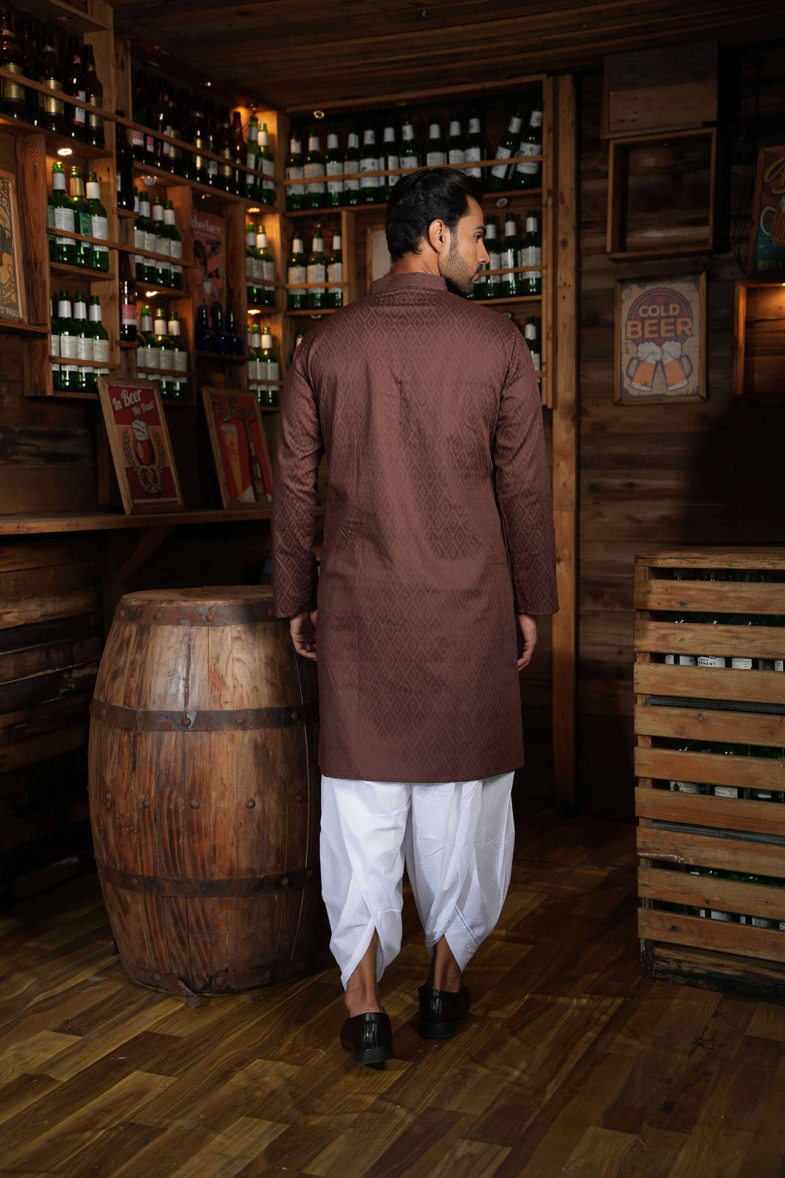 The Brown Geometric Long Kurta