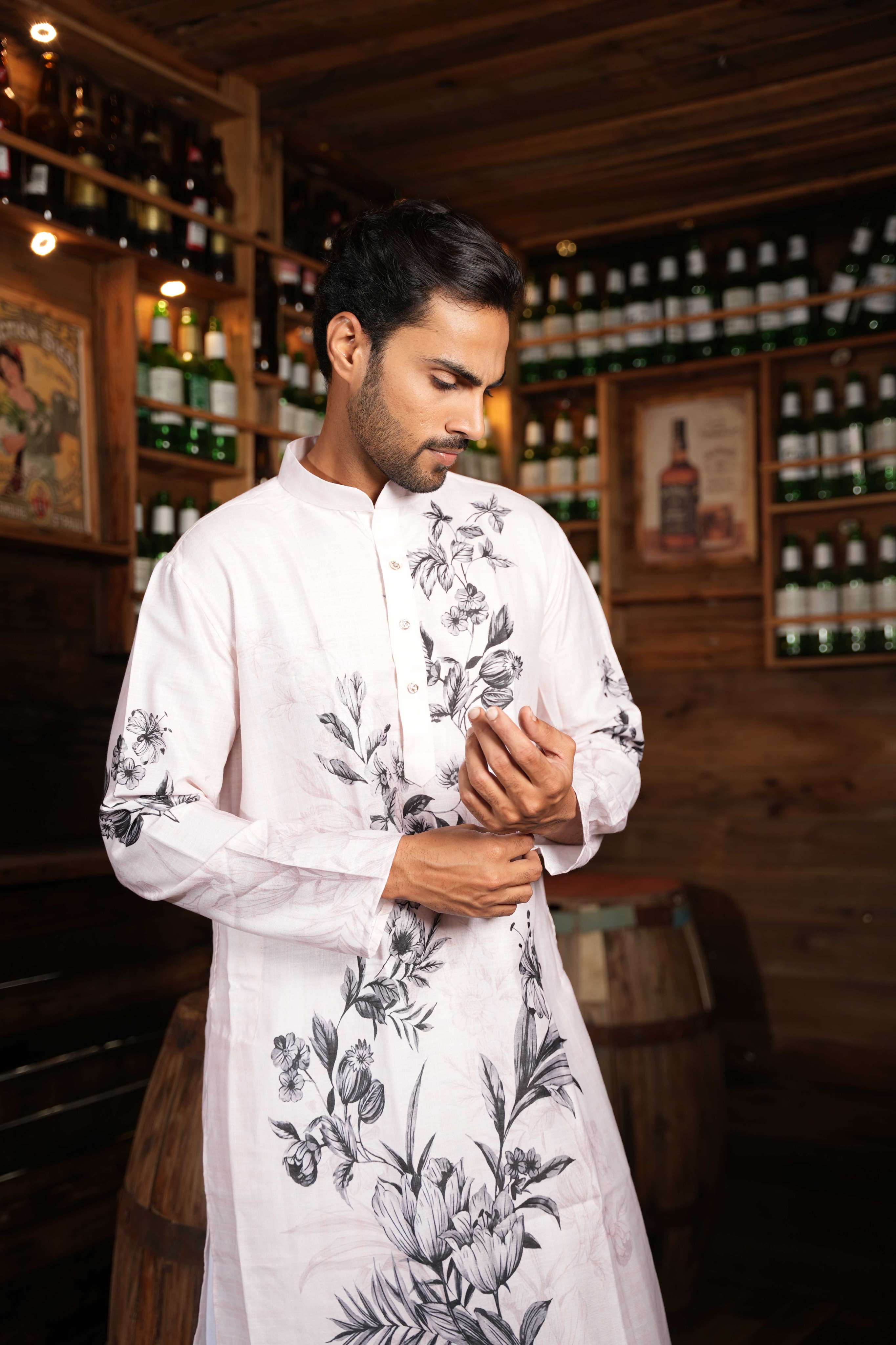 The Midnight Flower Trail Long Kurta