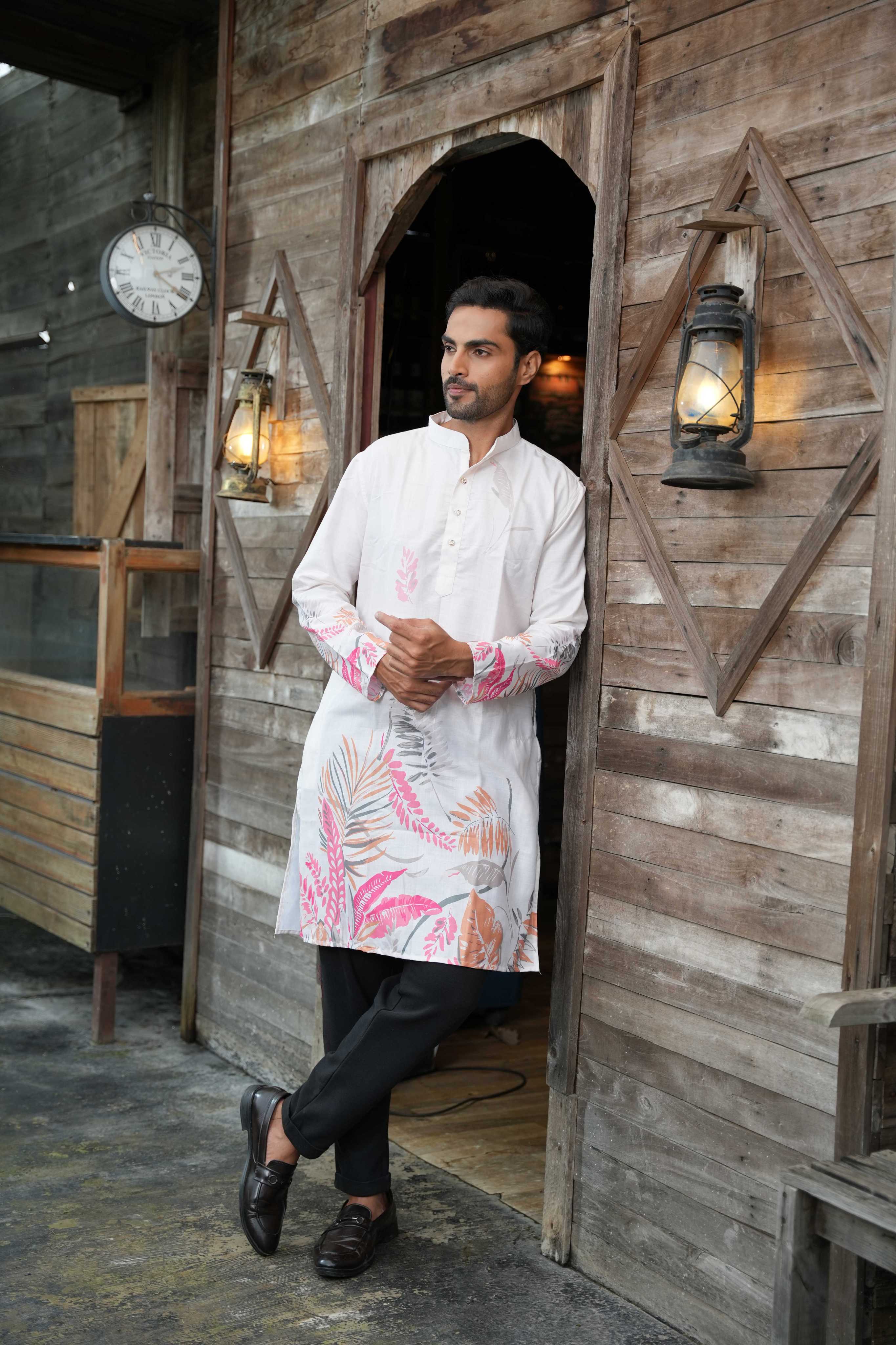 The Leaf Canvas Print Long Kurta