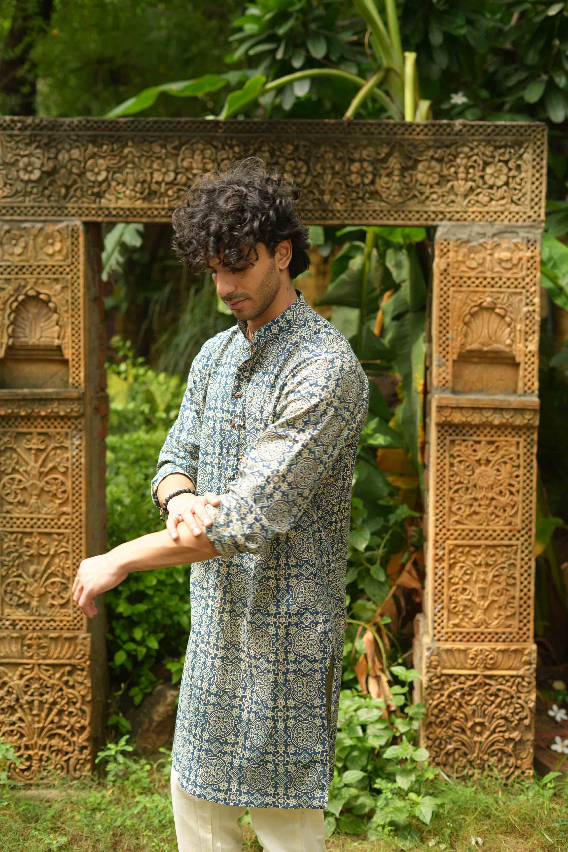 The Mandala Block Print Long Kurta