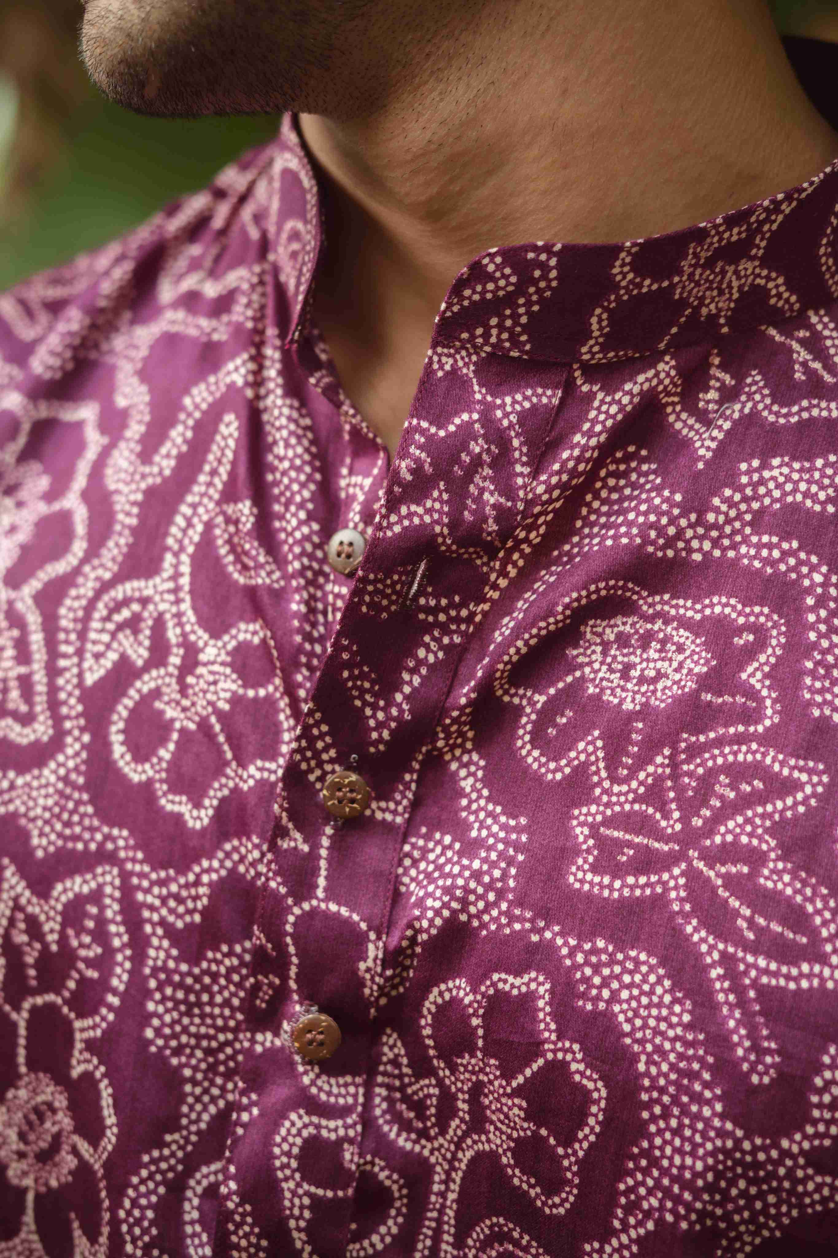 The Classic Violet Botanical Long Kurta