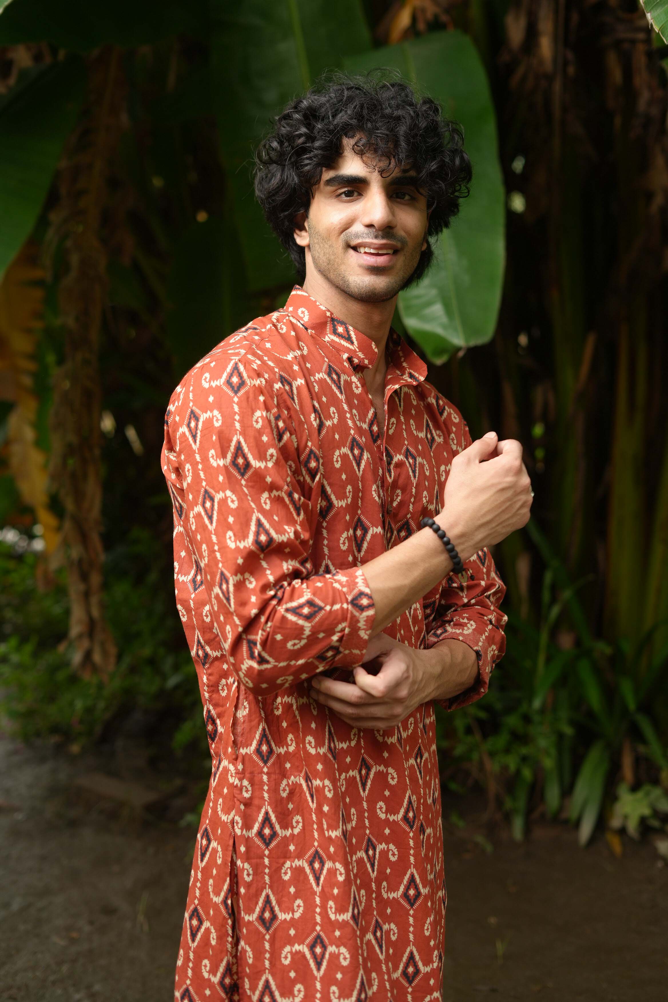 The All Over Ikat Print Long Kurta