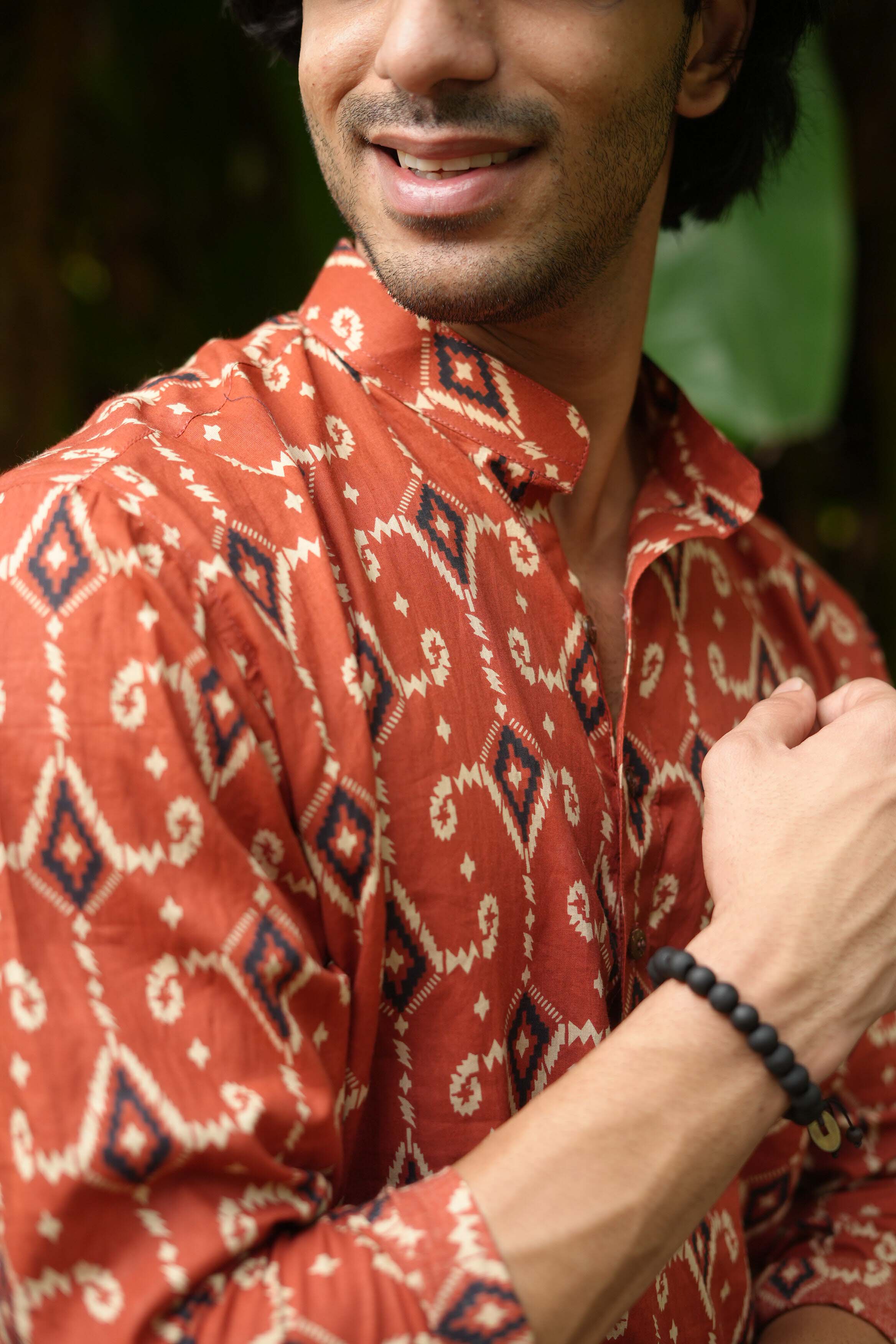 The All Over Ikat Print Long Kurta