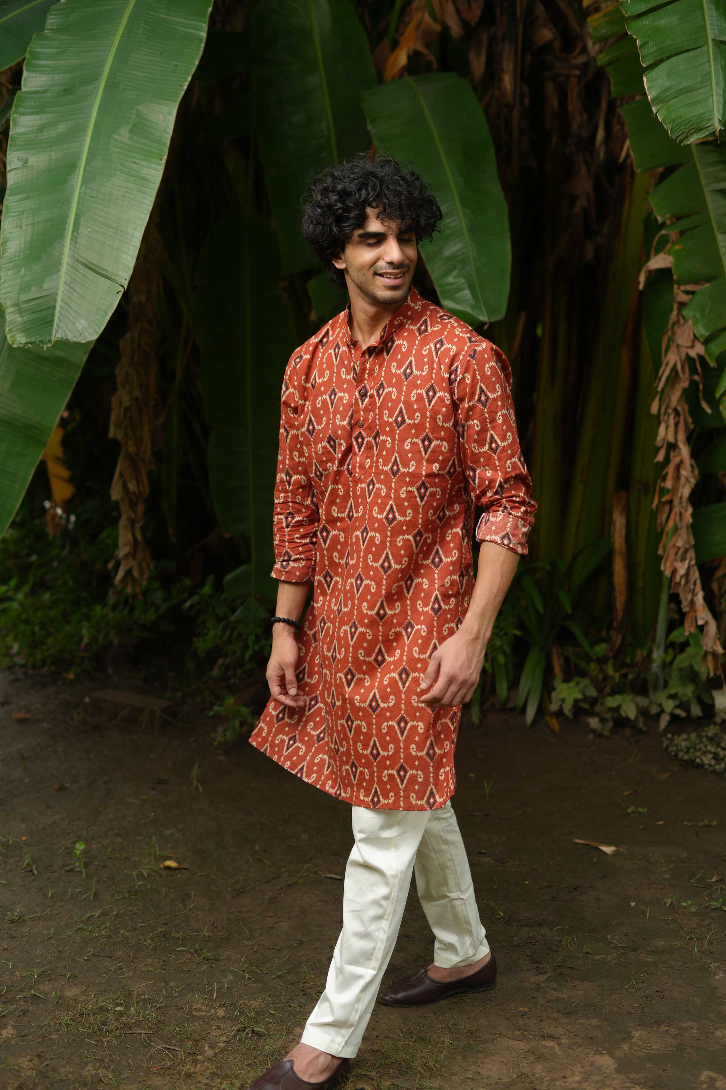 The All Over Ikat Print Long Kurta