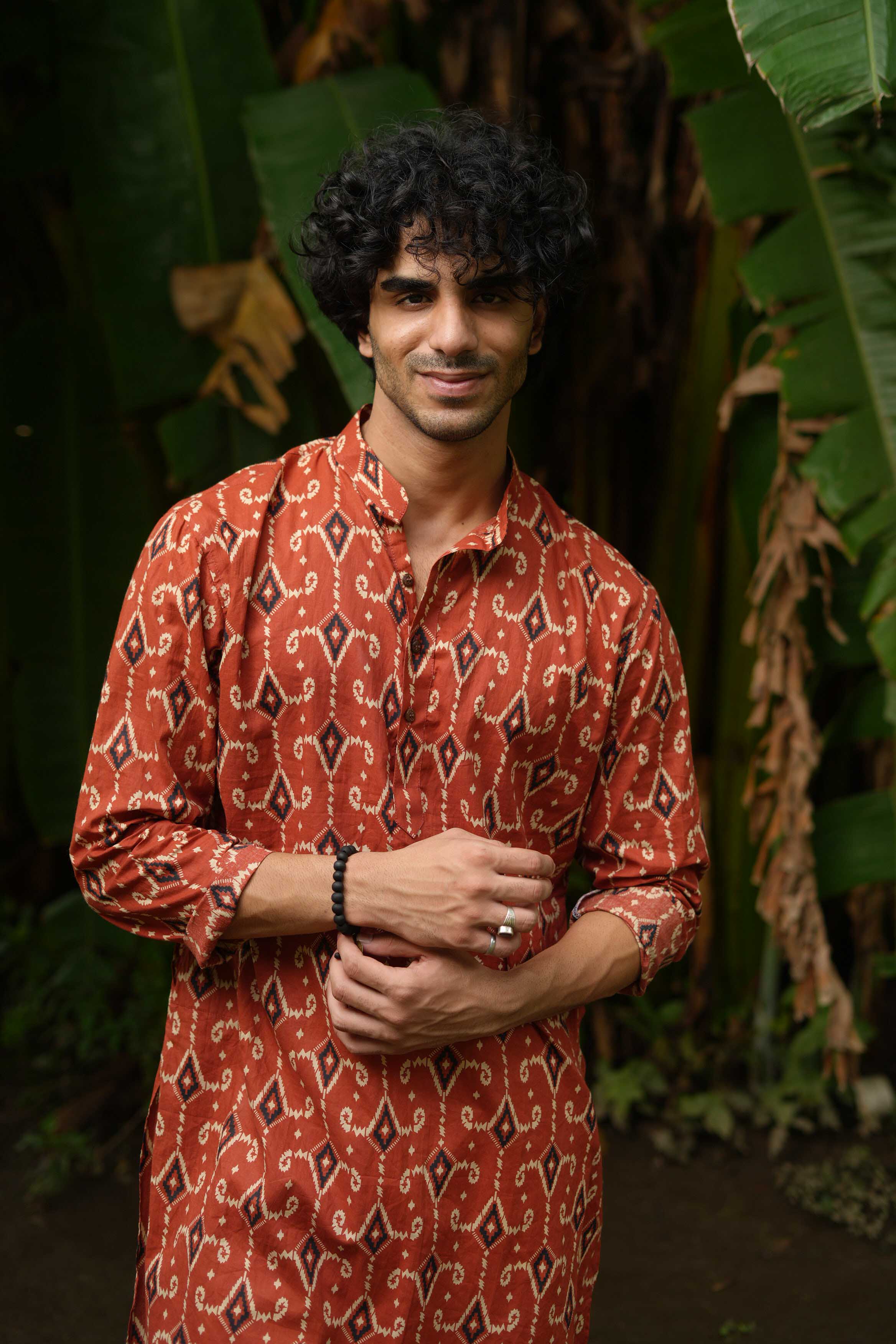 The All Over Ikat Print Long Kurta