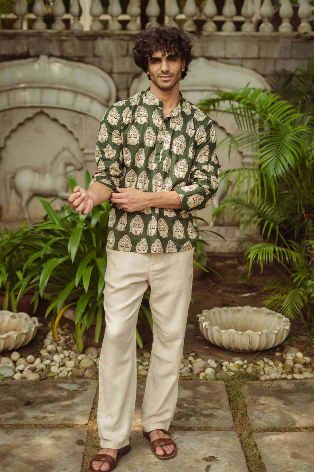 The Mystic Buddha Print Short Kurta