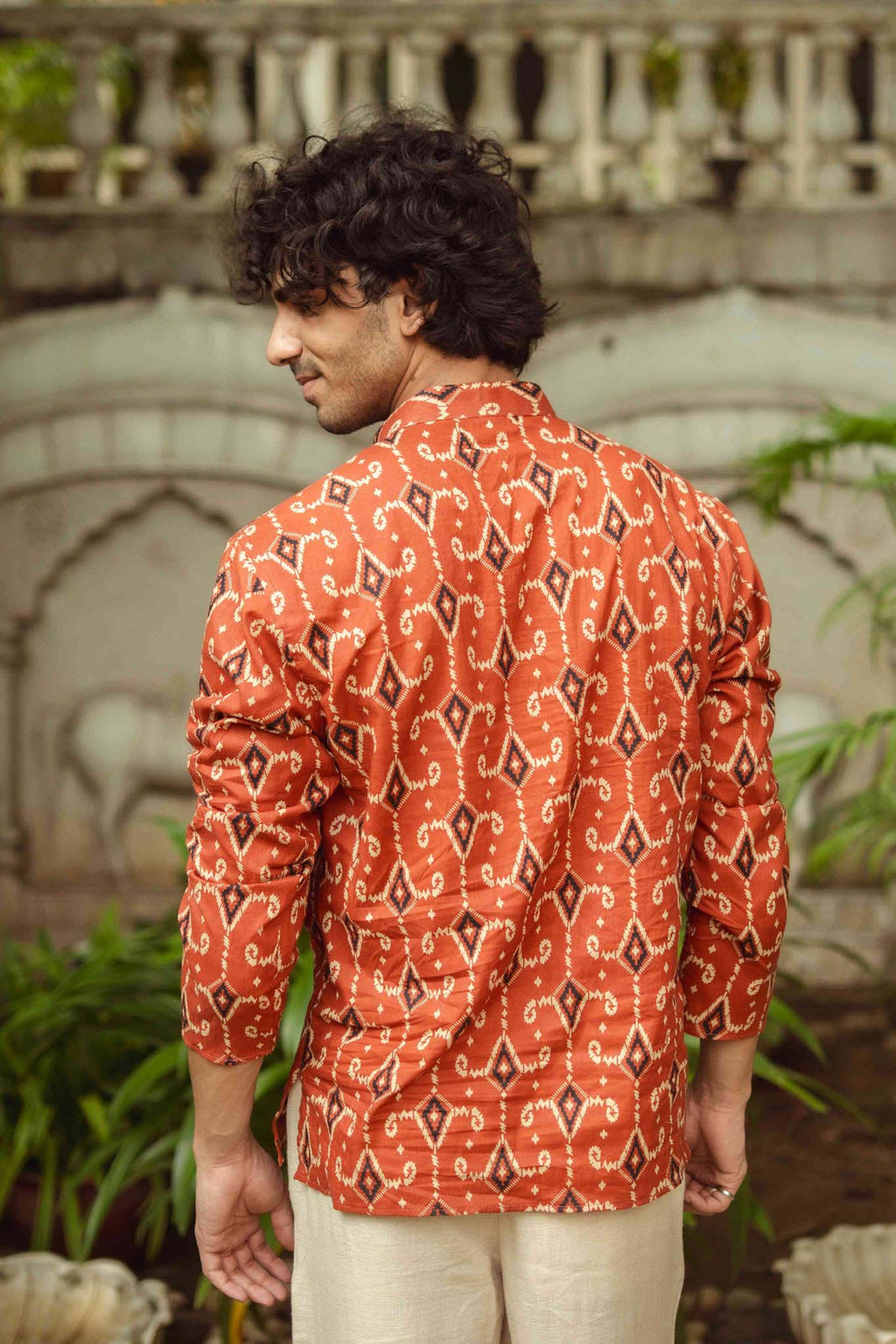 The All Over Ikat Print Short Kurta