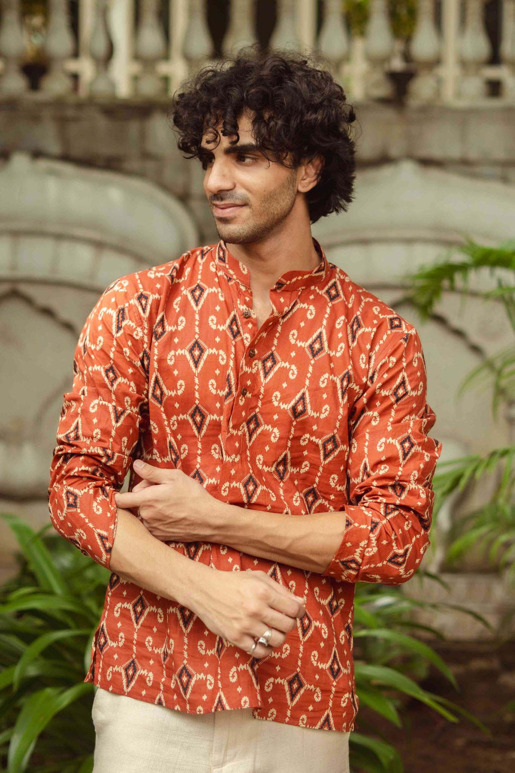 The All Over Ikat Print Short Kurta