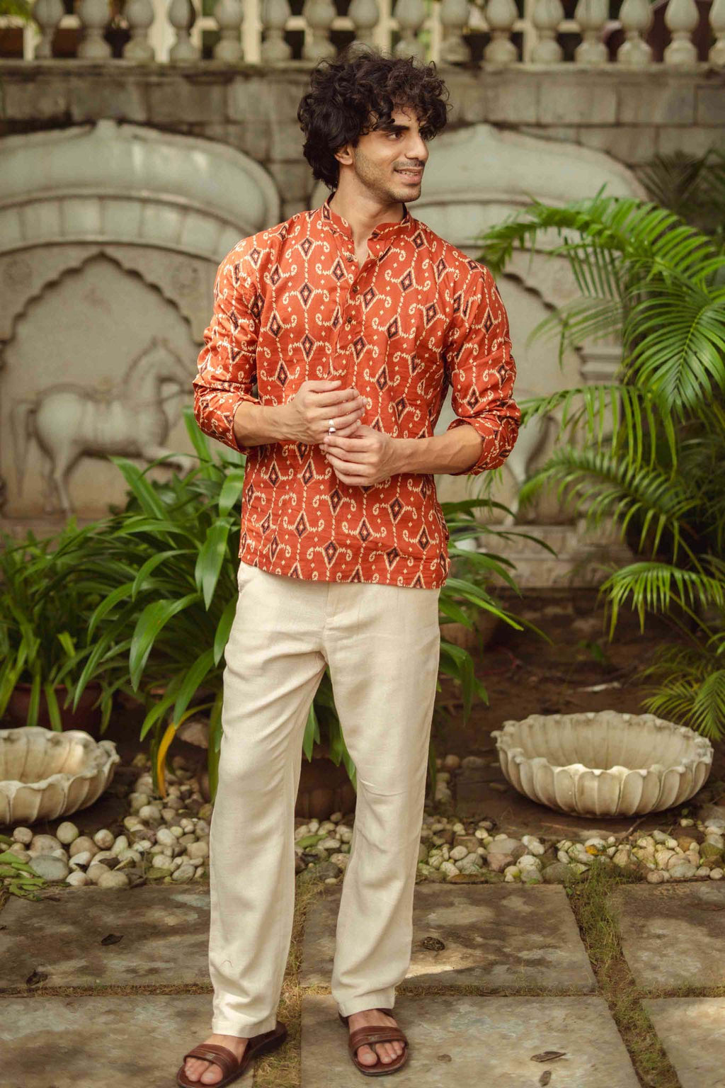 The All Over Ikat Print Short Kurta