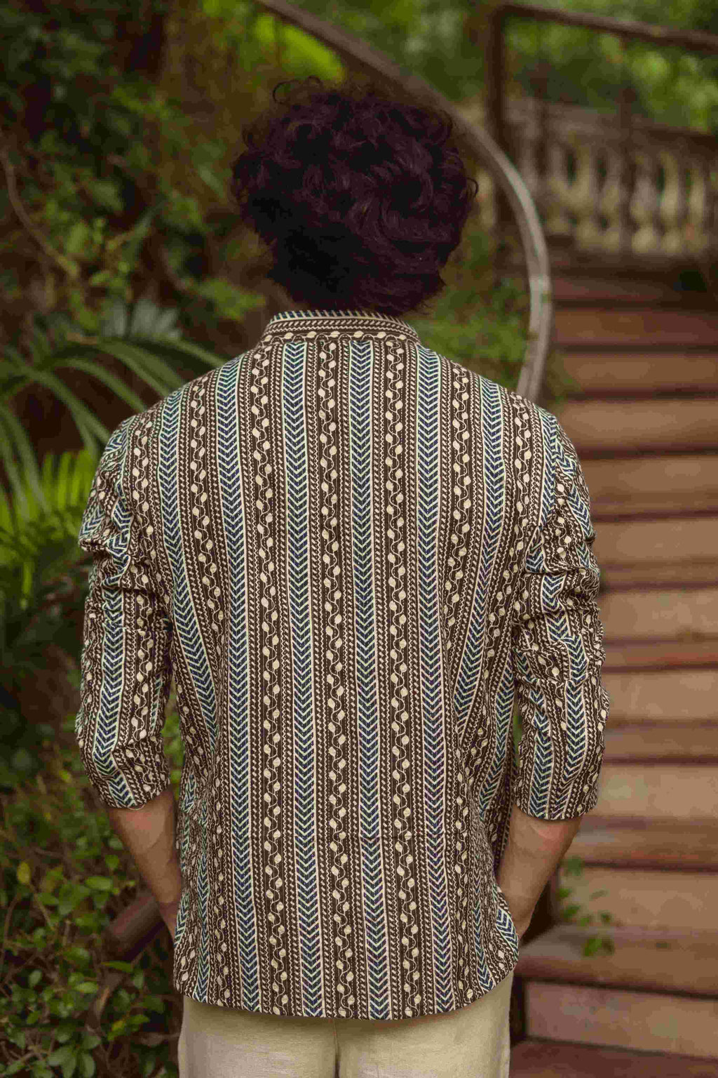 The Rustic Chevron Print Short Kurta