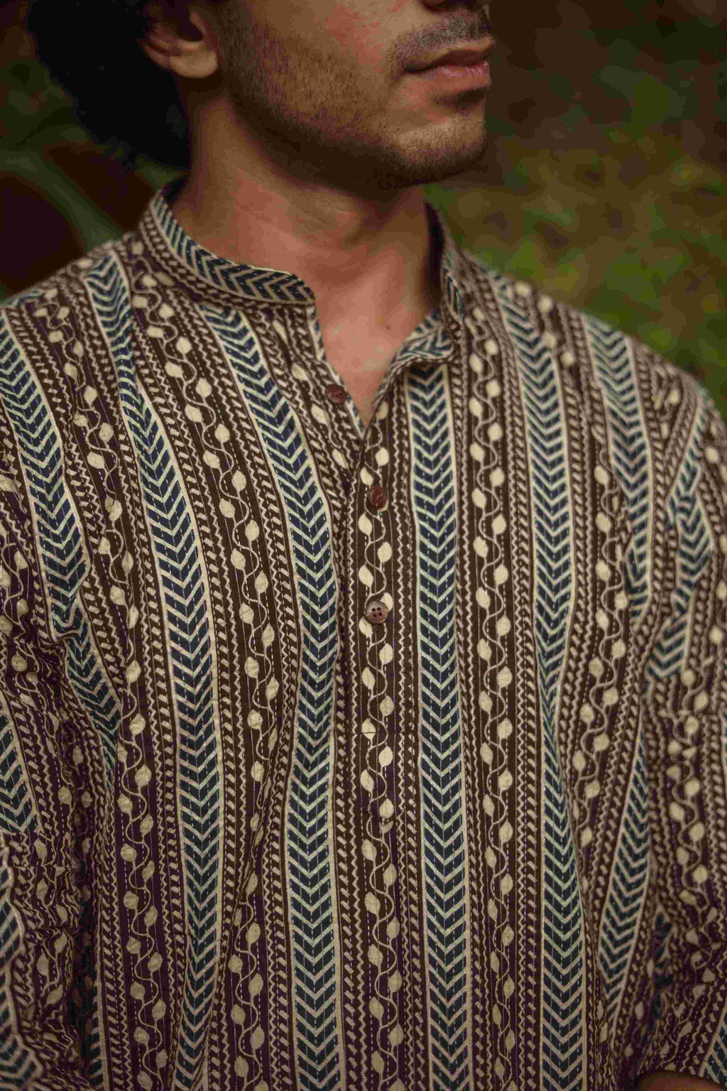 The Rustic Chevron Print Short Kurta