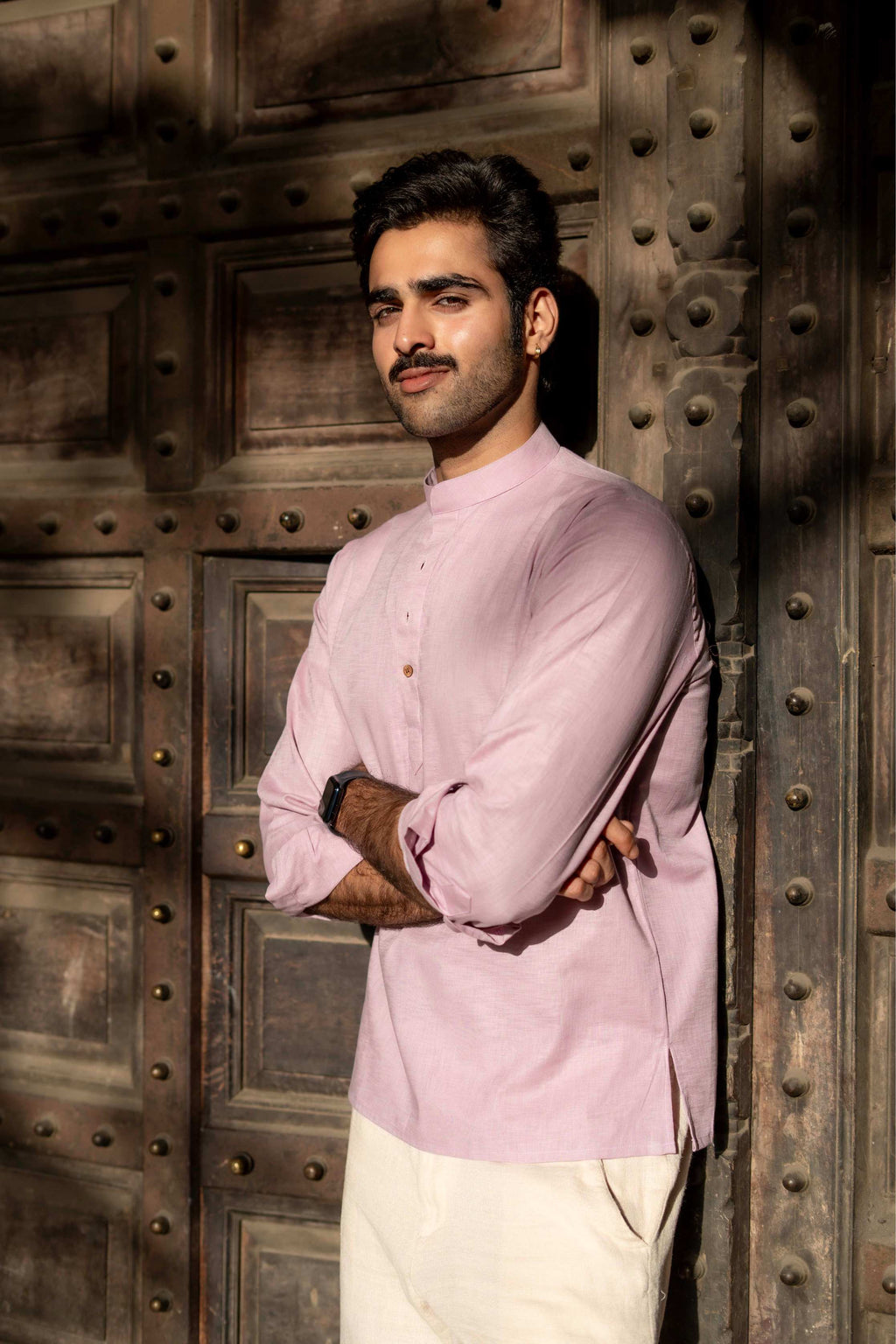 The Blush Rose Linen Look Short Kurta