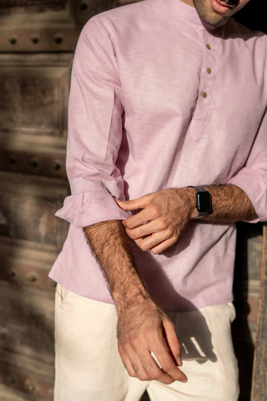 The Blush Rose Linen Look Short Kurta