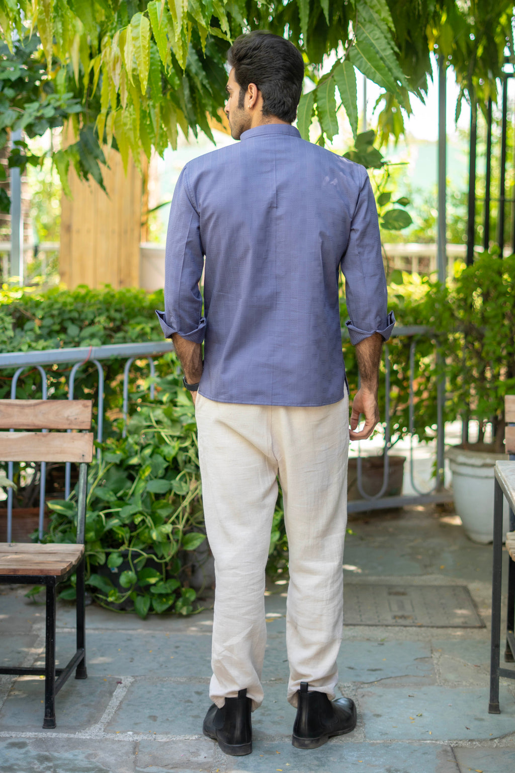 The Dusty Lavender Short Kurta with Self Work