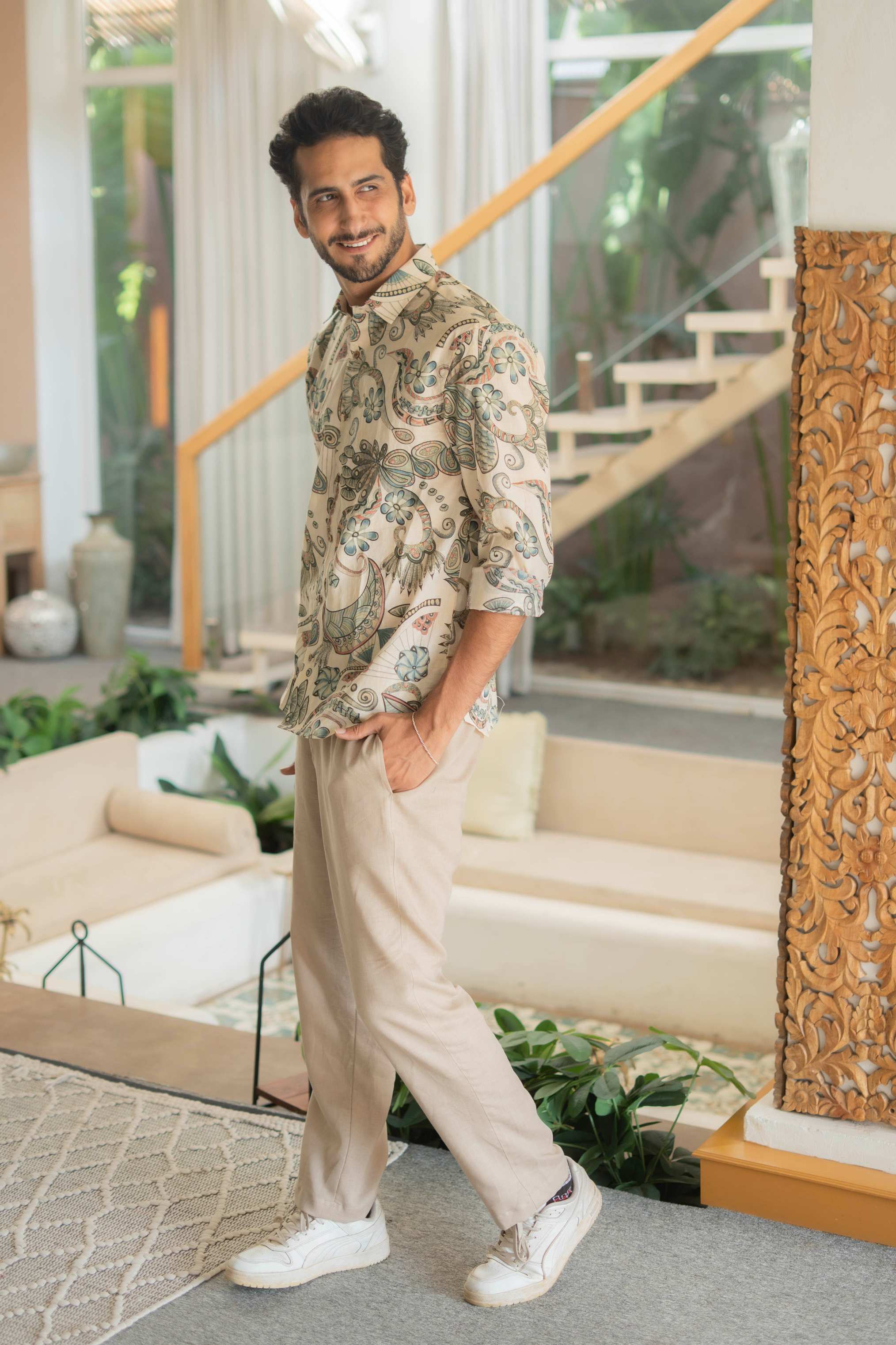 The Ivory Artistic Paisley Full Sleeves Shirt