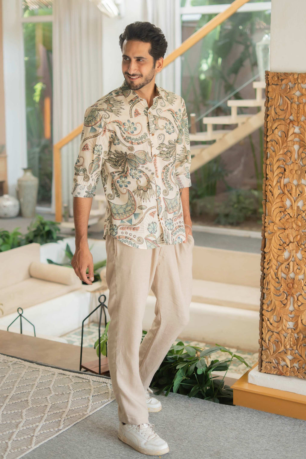 The Ivory Artistic Paisley Full Sleeves Shirt