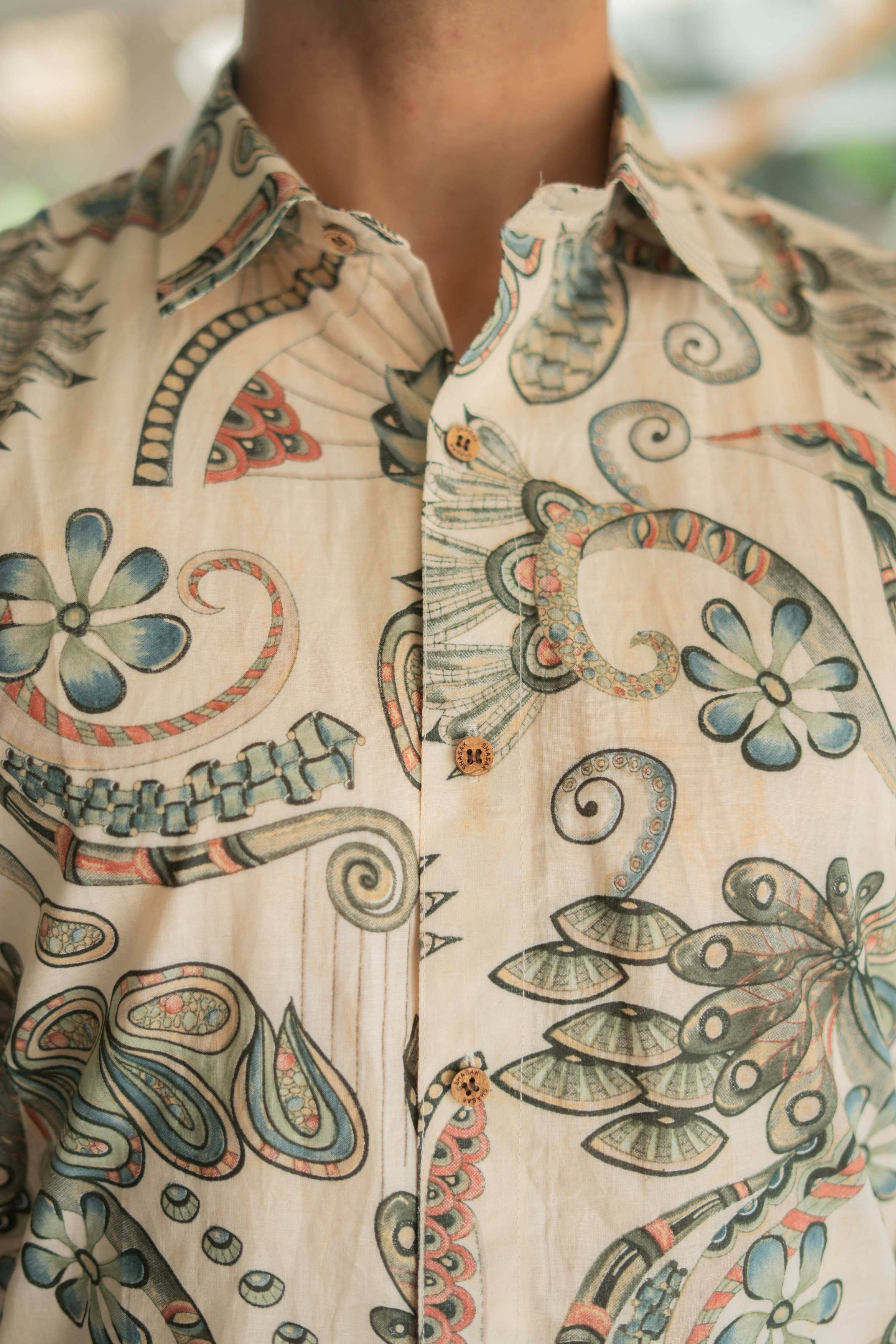 The Ivory Artistic Paisley Full Sleeves Shirt