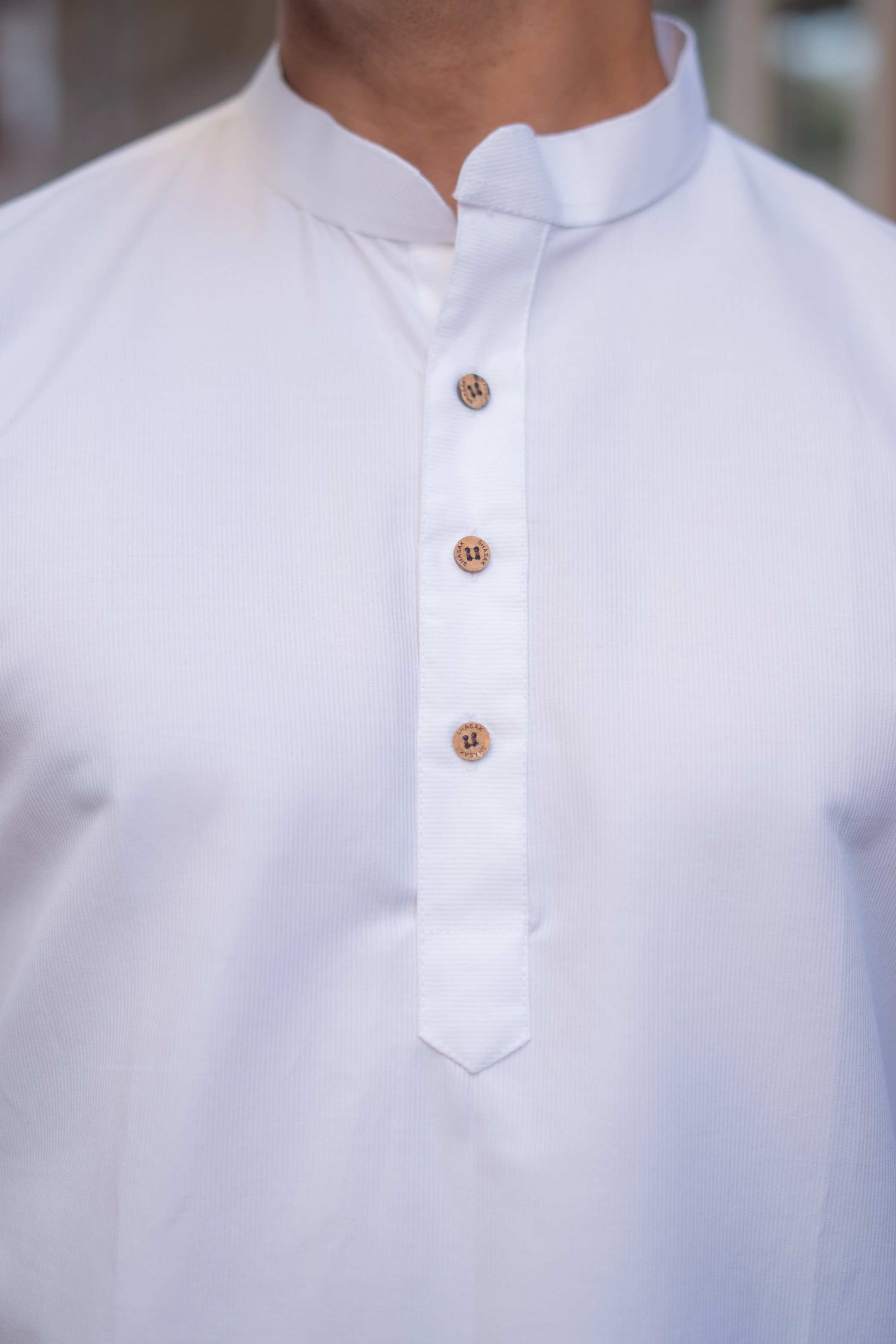 The White Striped Stretchable Short Kurta