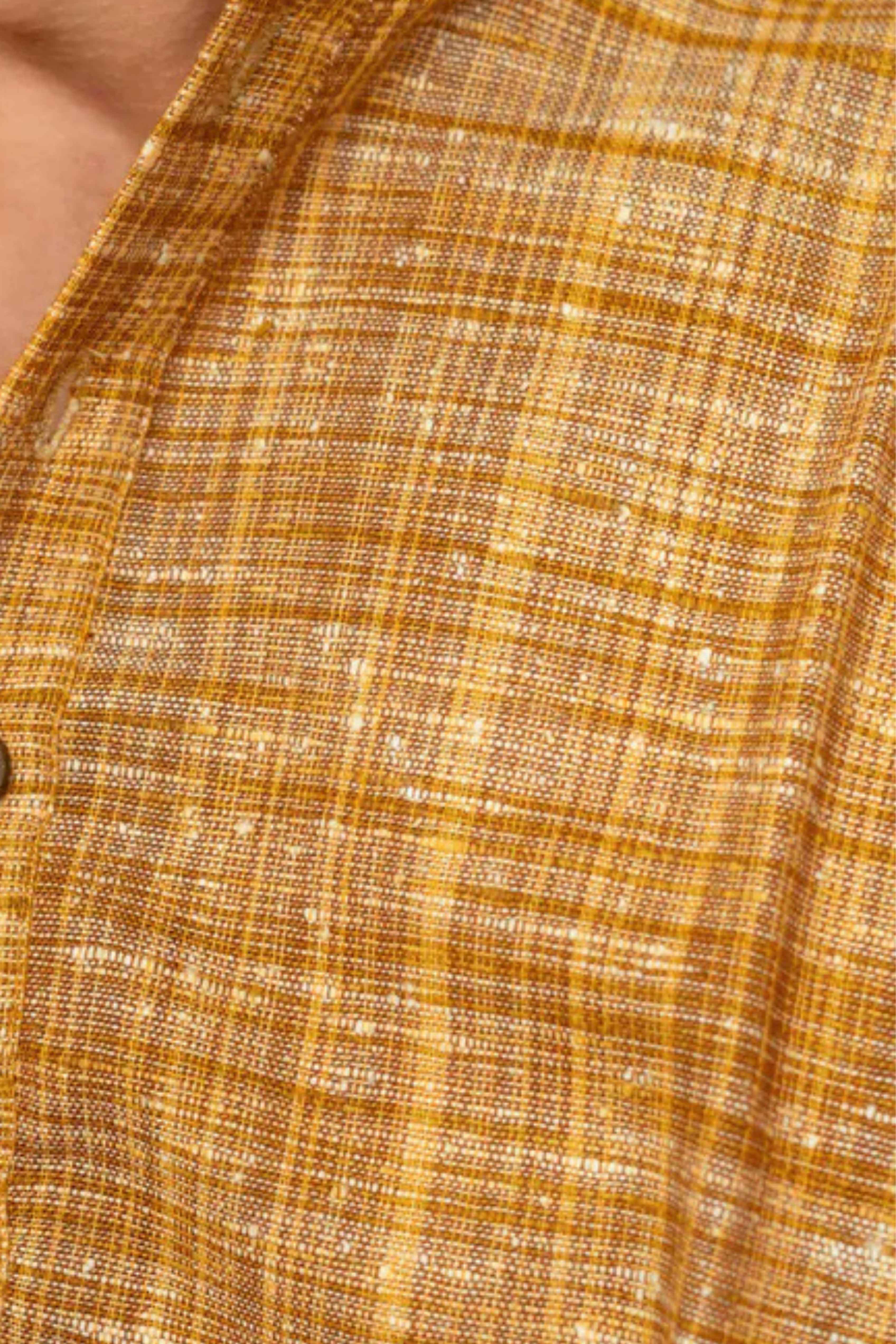 The Rustic Yellow Orange Handwoven Shirt