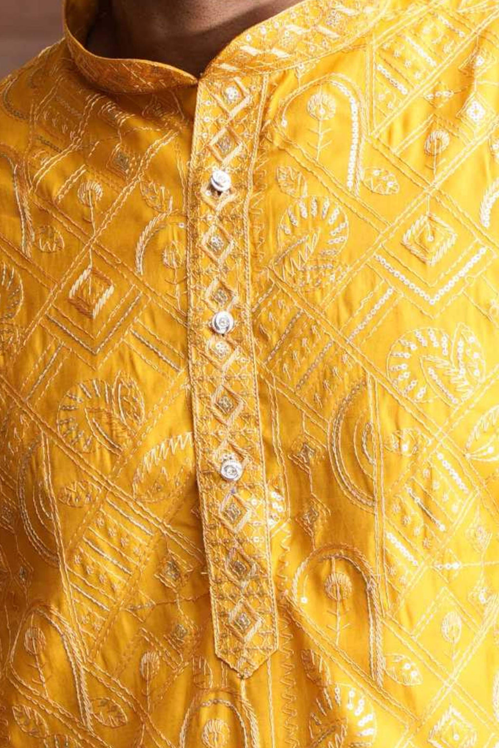 The Sparkling Yellow Sequin Kurta