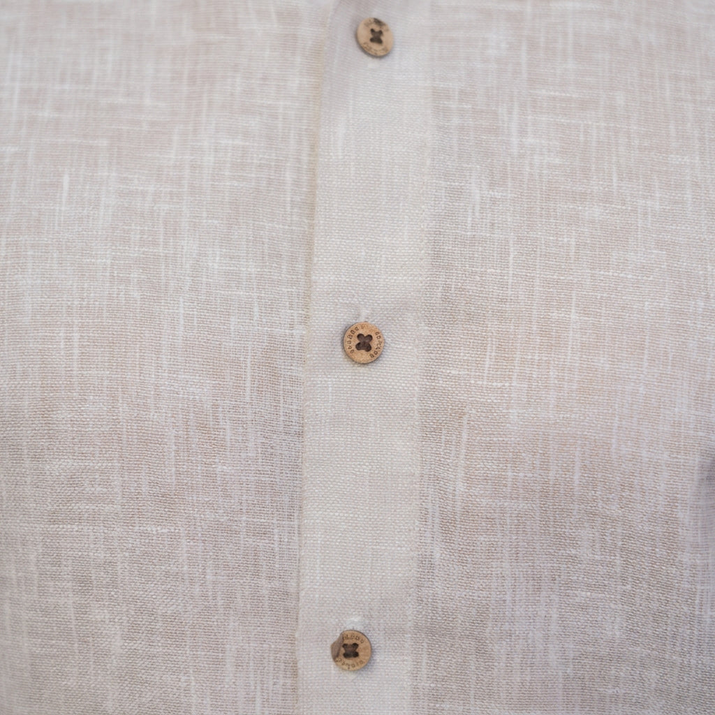 The Solid Beige Yarn Dyed Full Sleeves Shirt